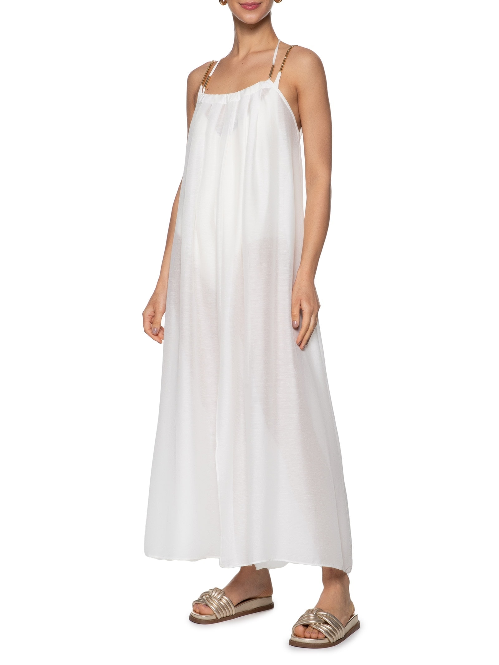 Saída De Praia Ampla Com Transpasse Branco '2Essential