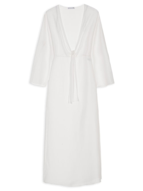 Saída De Praia Com Amarração – Off White