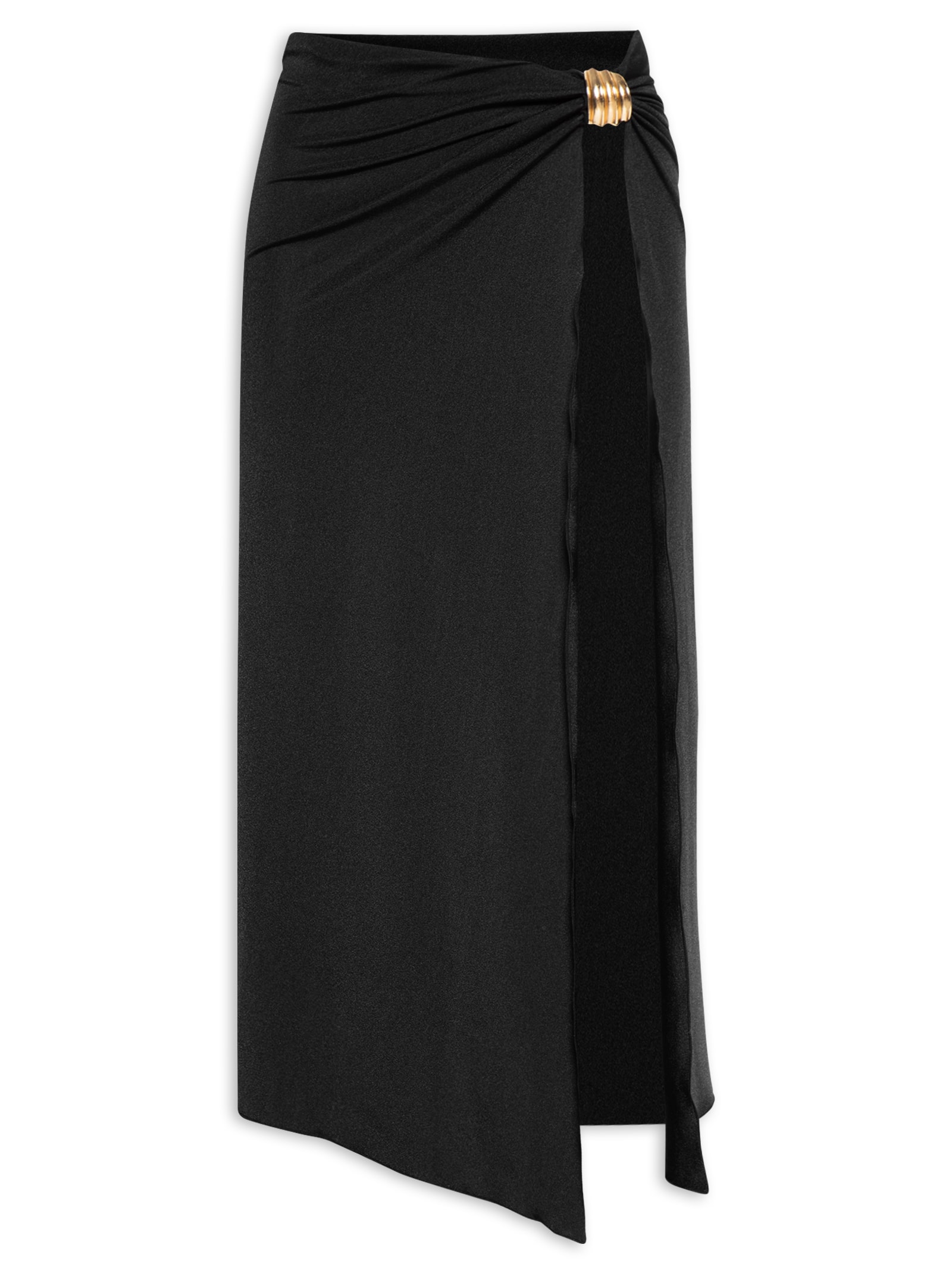 Saída de Praia Feminina com Fenda Lateral Preto '2Essential