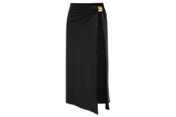 Saída de Praia Feminina com Fenda Lateral - Preto
