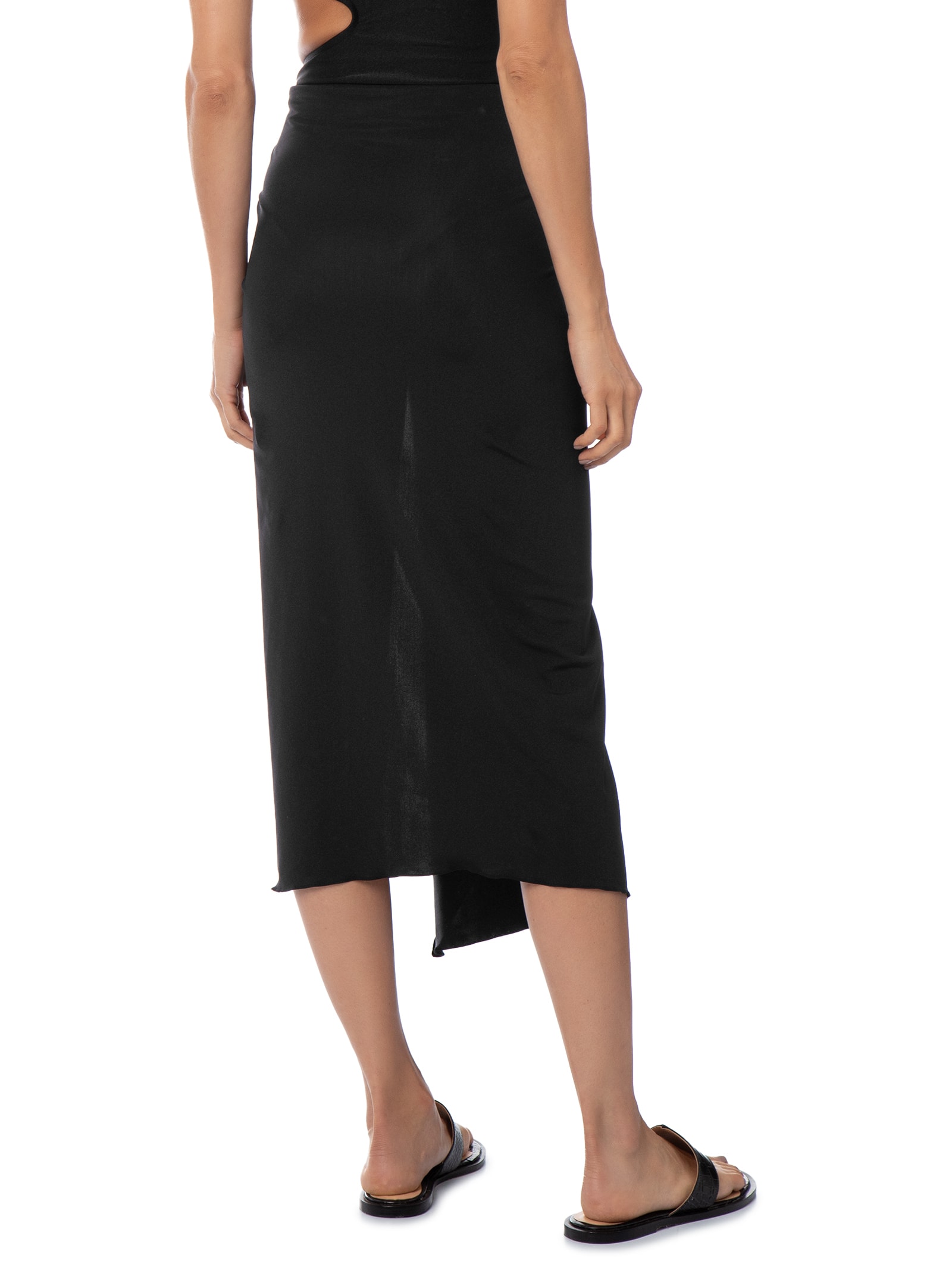 Saída de Praia Feminina com Fenda Lateral Preto '2Essential