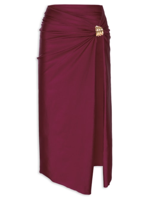 Saída de Praia Feminina com Fenda Lateral - Vermelho