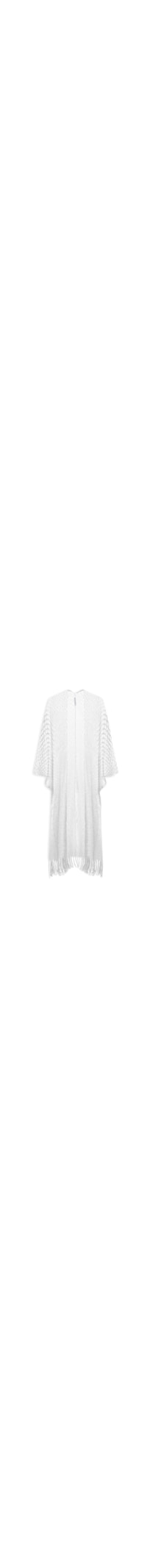 Saída De Praia Kimono Em Tricot - Branco