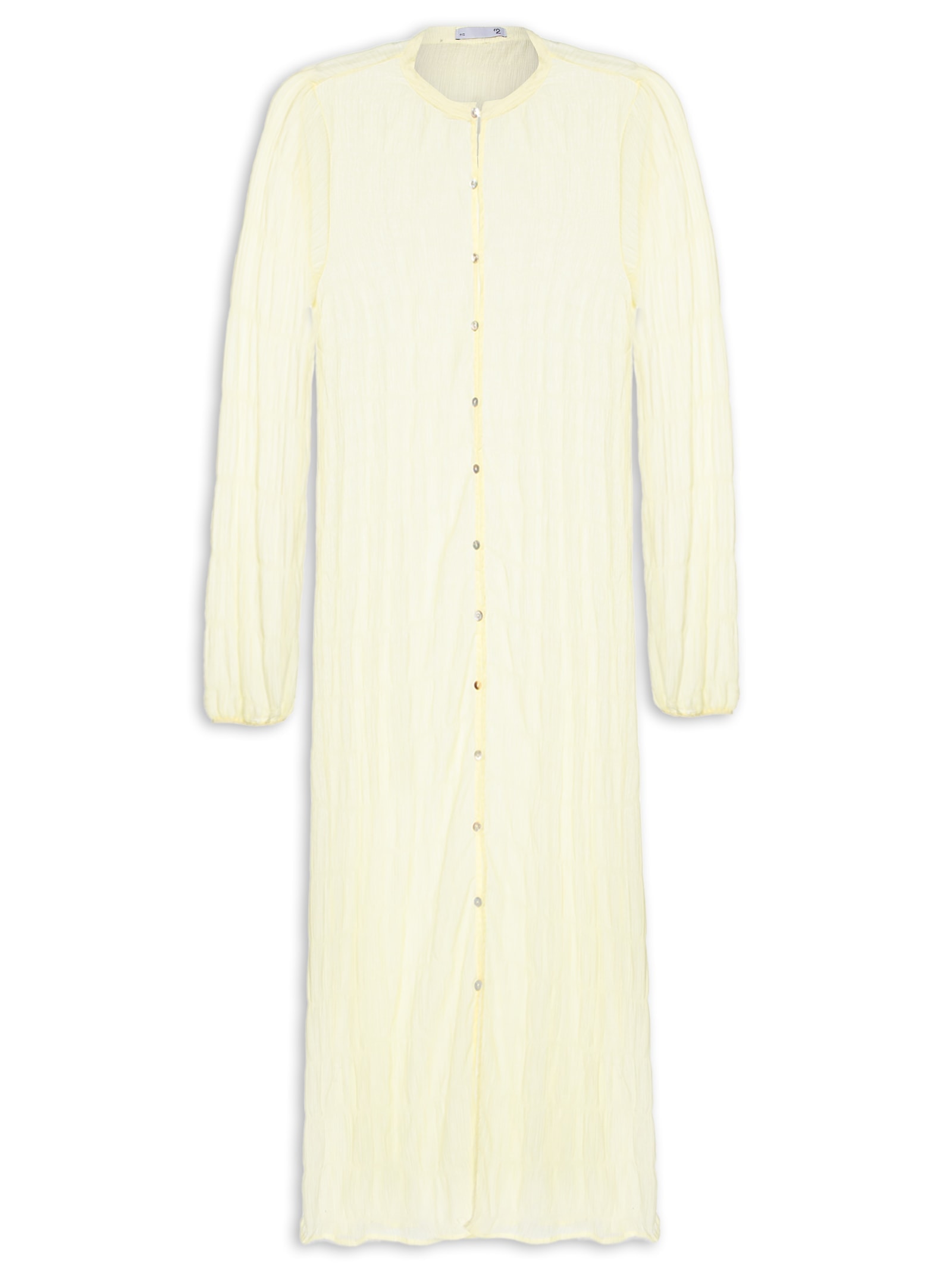 Saída De Praia Longa Com Botões Frontais Amarelo '2Essential