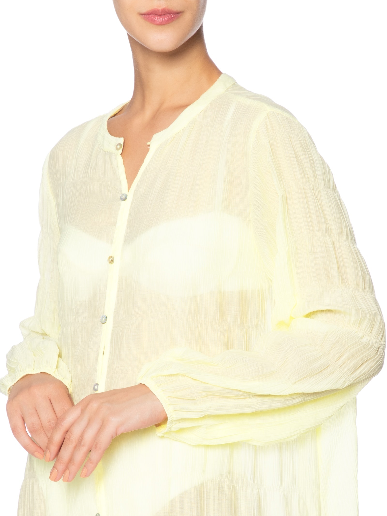 Saída De Praia Longa Com Botões Frontais Amarelo '2Essential