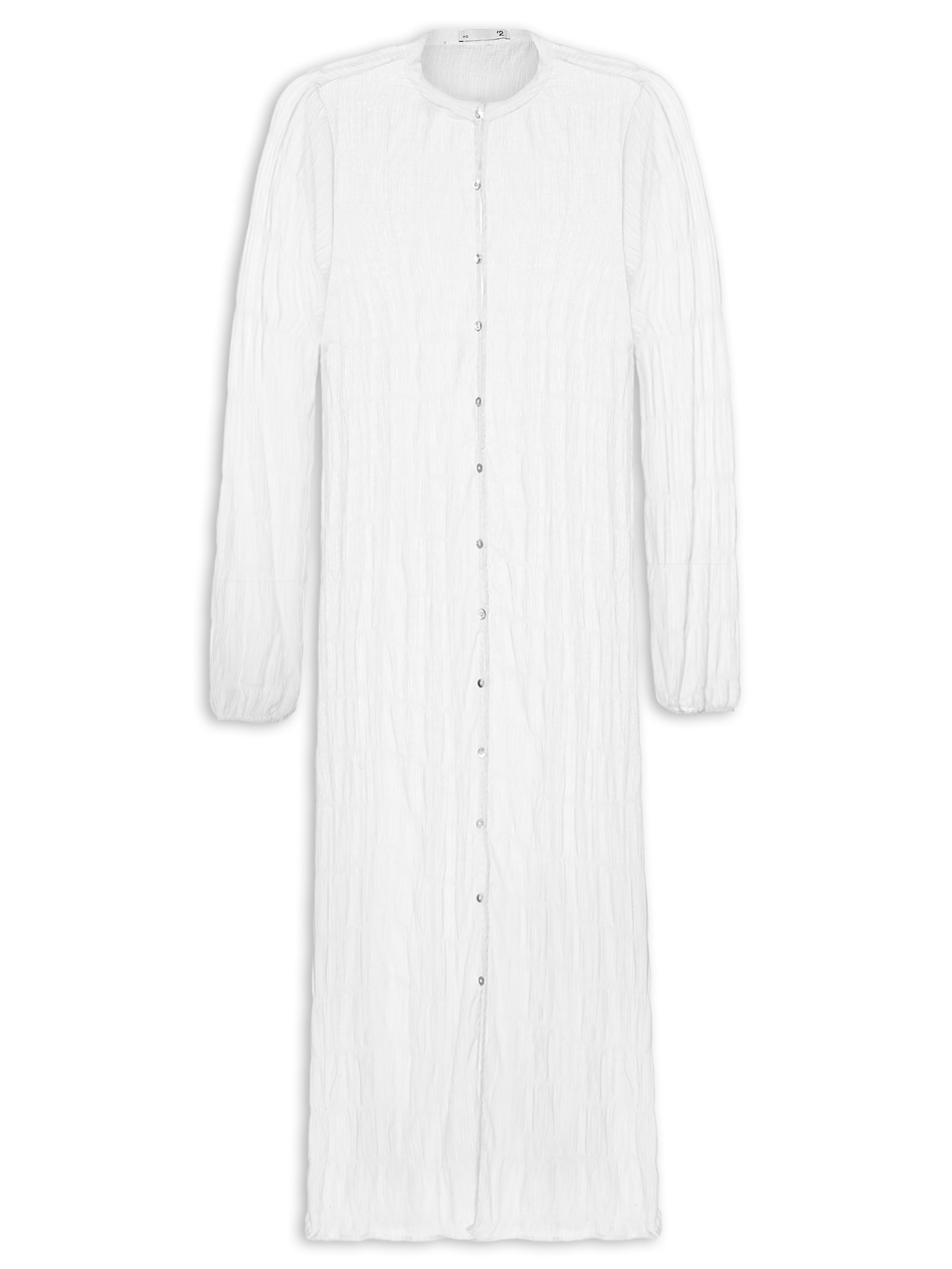 Saída De Praia Longa Com Botões Frontais Branco '2Essential