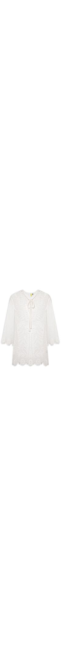 Saída Feminina Caftan Tela Listra Tropical - Off White