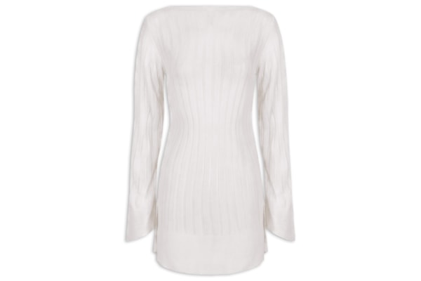 Saída Feminina Curta Estela Tricot – Branco