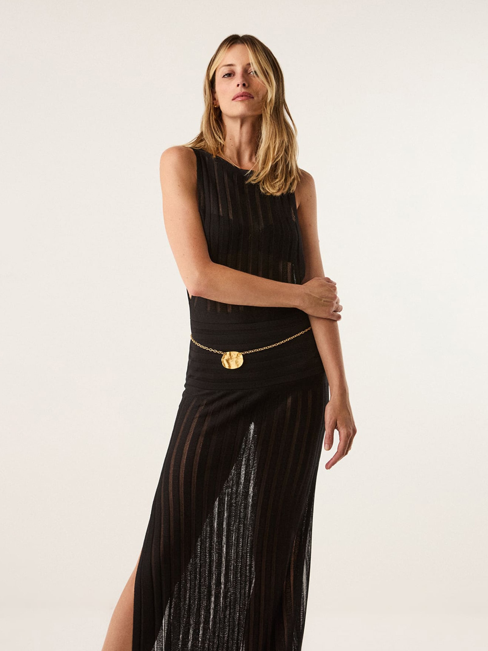 Saída Feminina Longa Estela Tricot Preto Vix