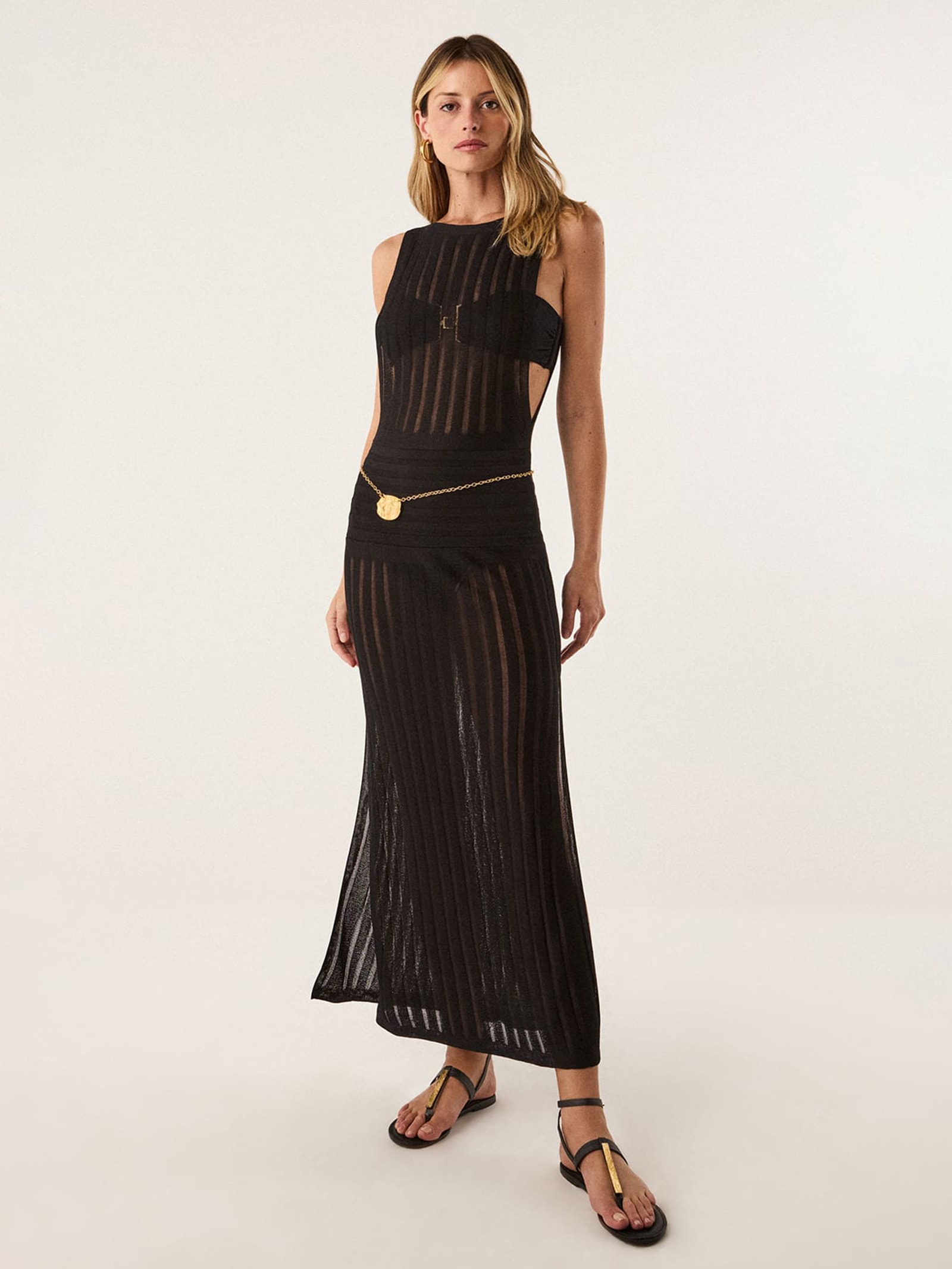 Saída Feminina Longa Estela Tricot – Preto Vix