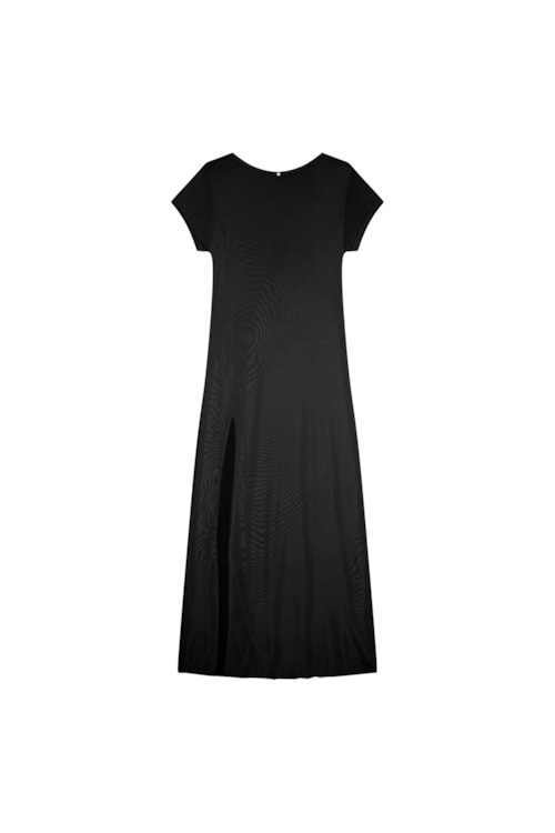 saída longa em tule canoa preta