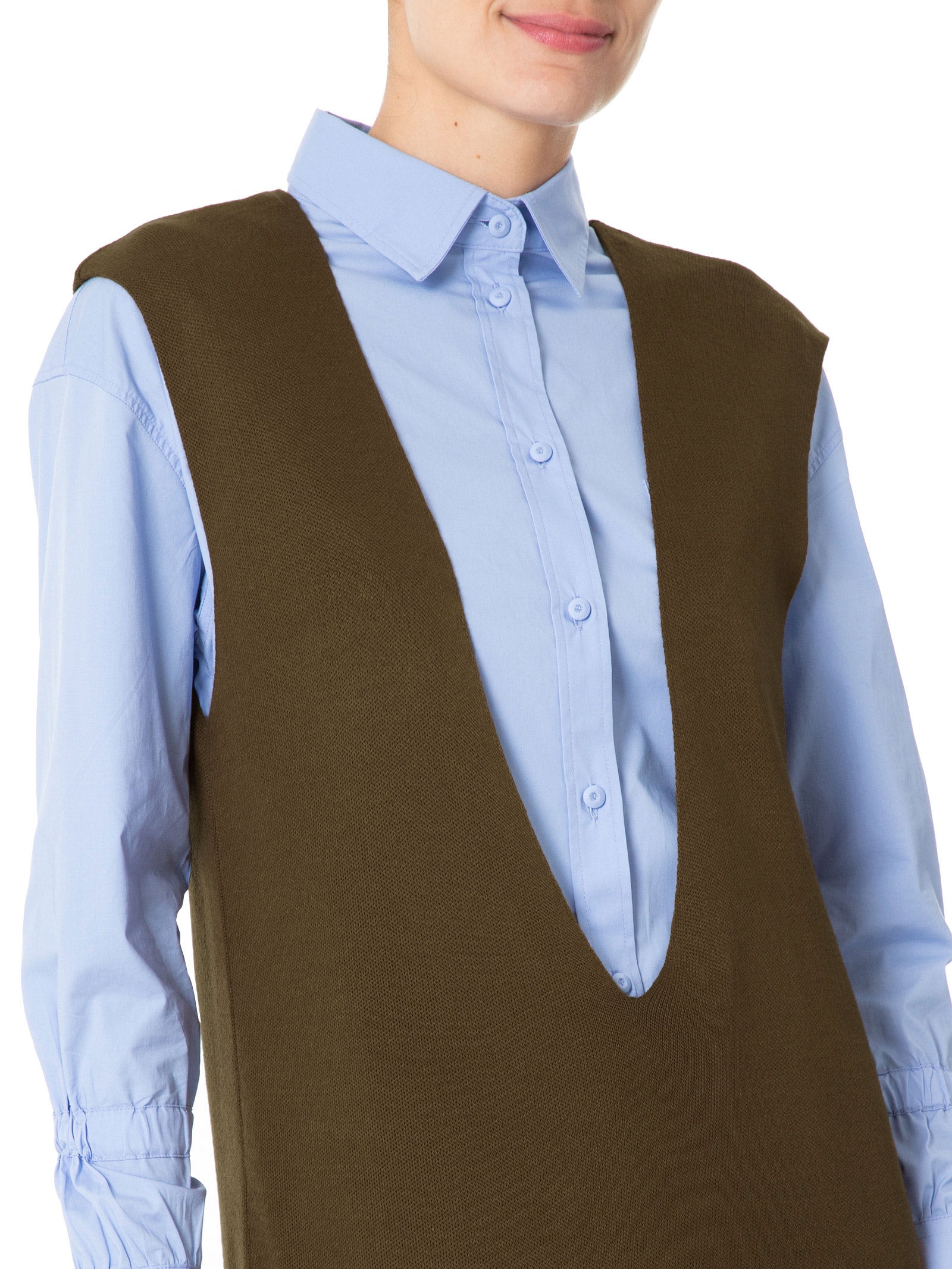 Salopete Midi Em Tricot Marrom '2Essential