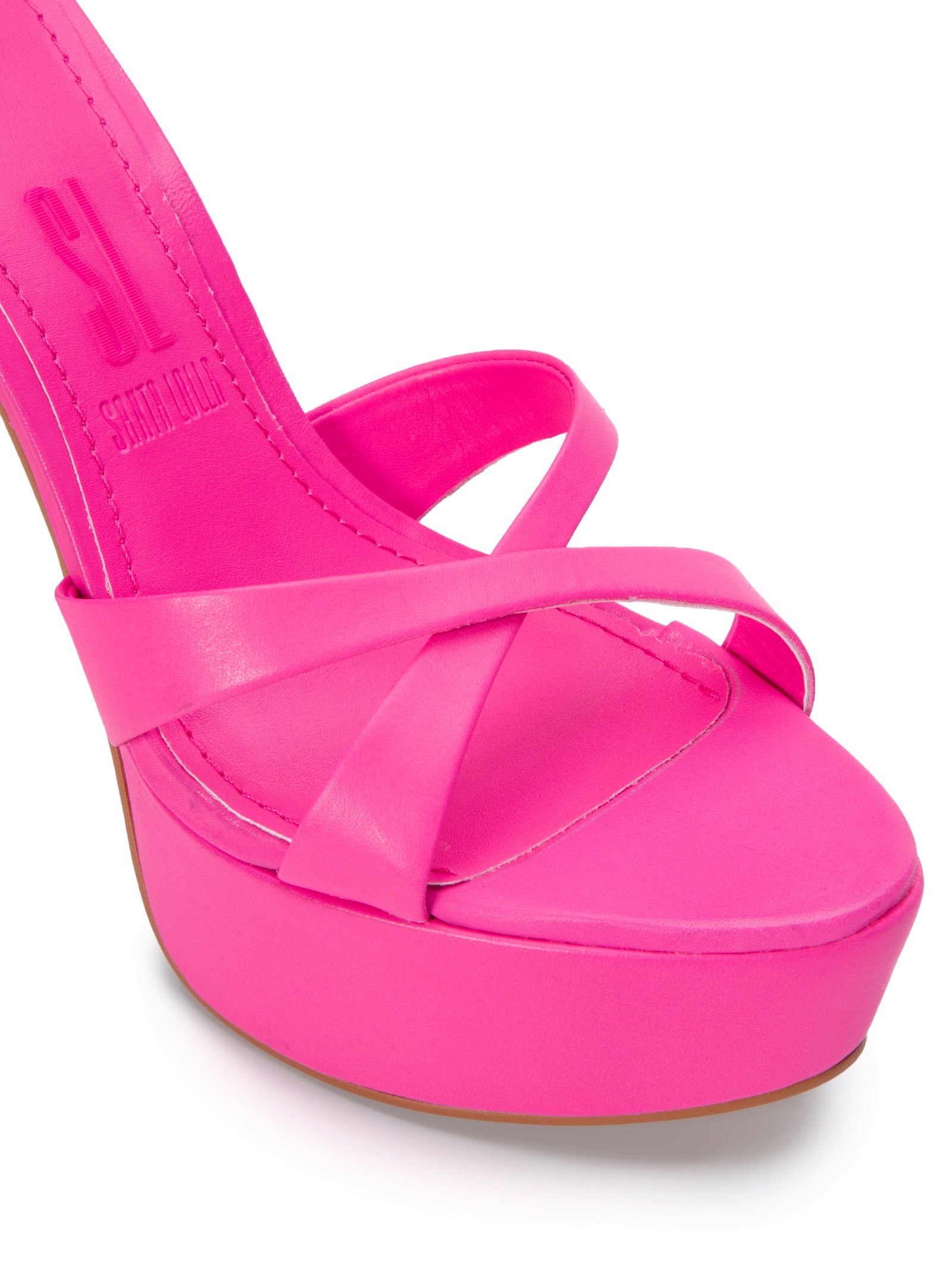 Santa Lolla - Sandália Couro Pelica Soft Neon - Rosa