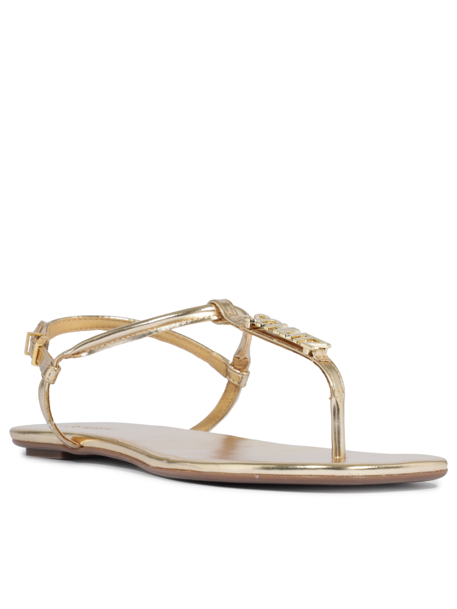 Sandália Feminia Rasteira Dourado Schutz