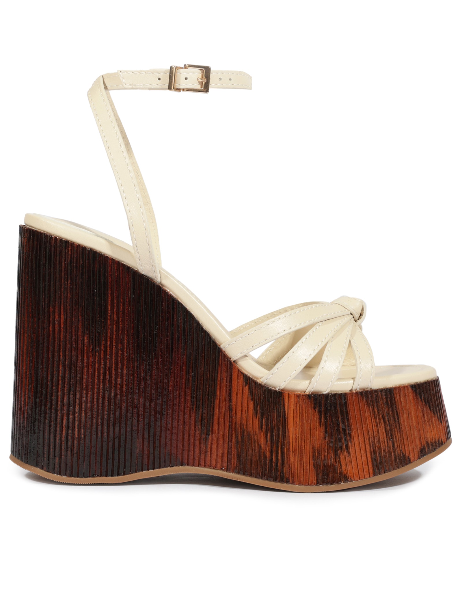 Sandália Feminina Anabela Branco Schutz + Nati Vozza