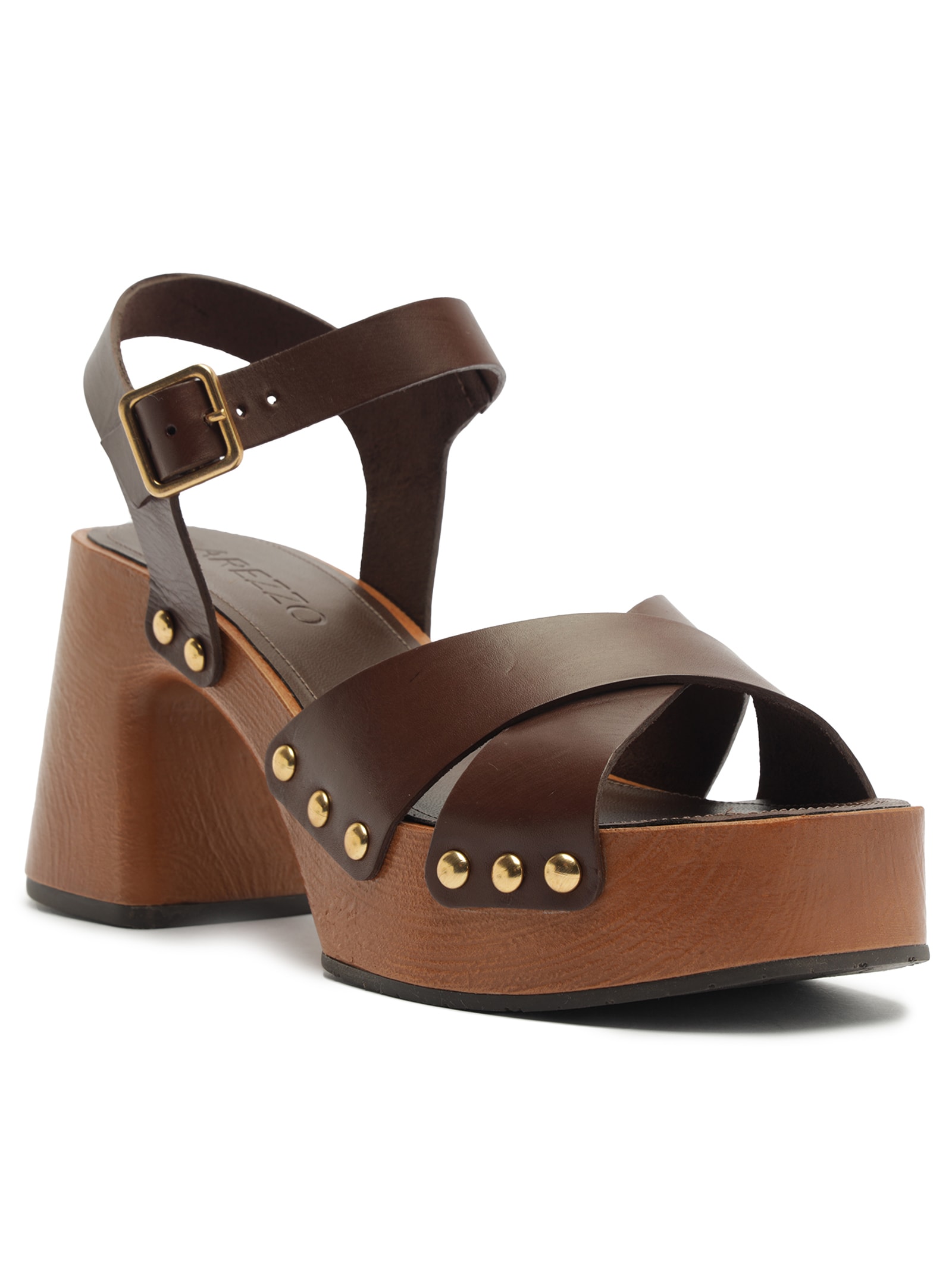 Sandália Feminina Atan Thick Rust Marrom Arezzo