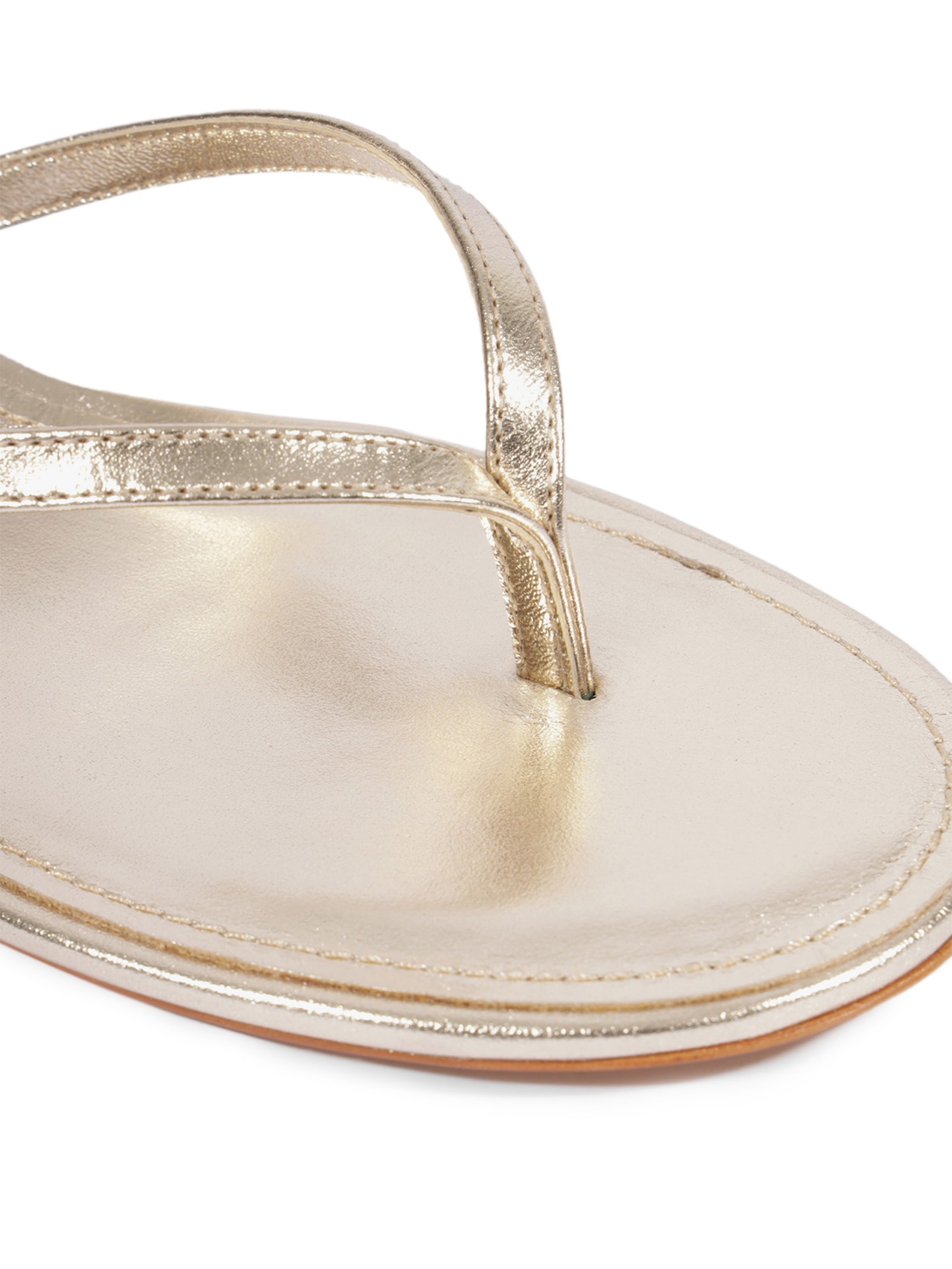 Sandália Feminina Bico Redondo Couro Dourado Schutz
