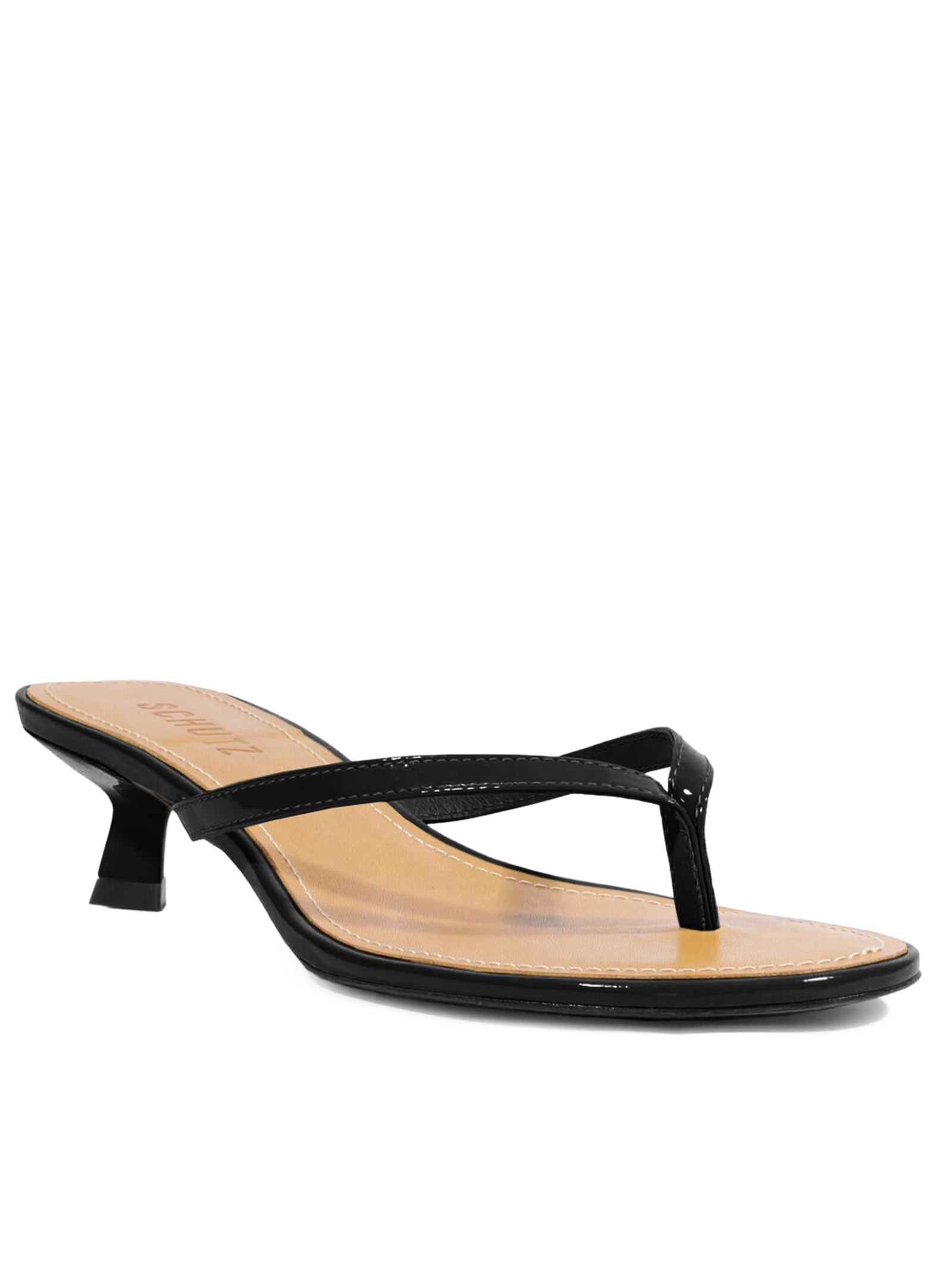 Sandália Feminina Bico Redondo Couro Preto Schutz