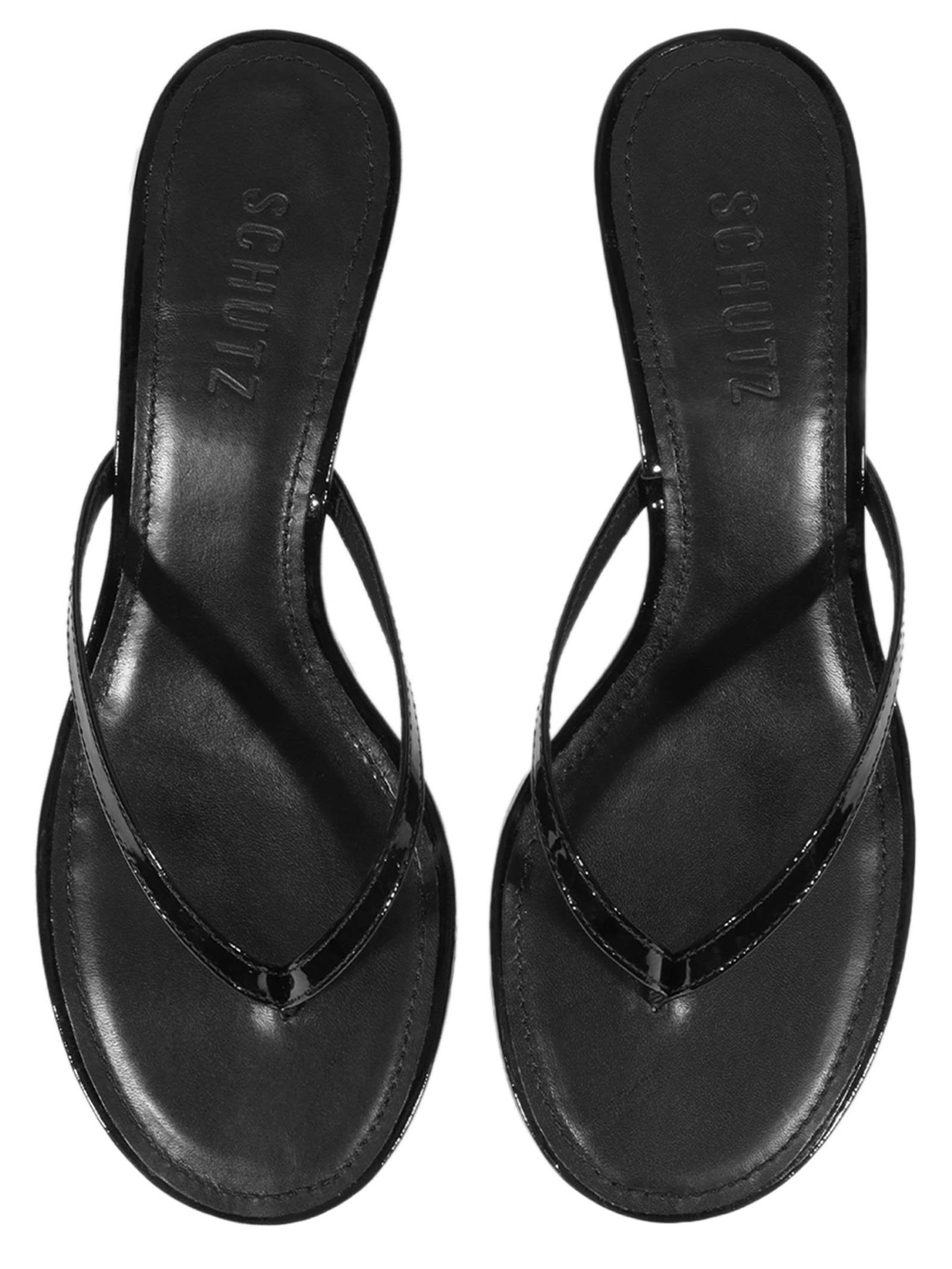 Sandália Feminina Bico Redondo Couro Preto Schutz