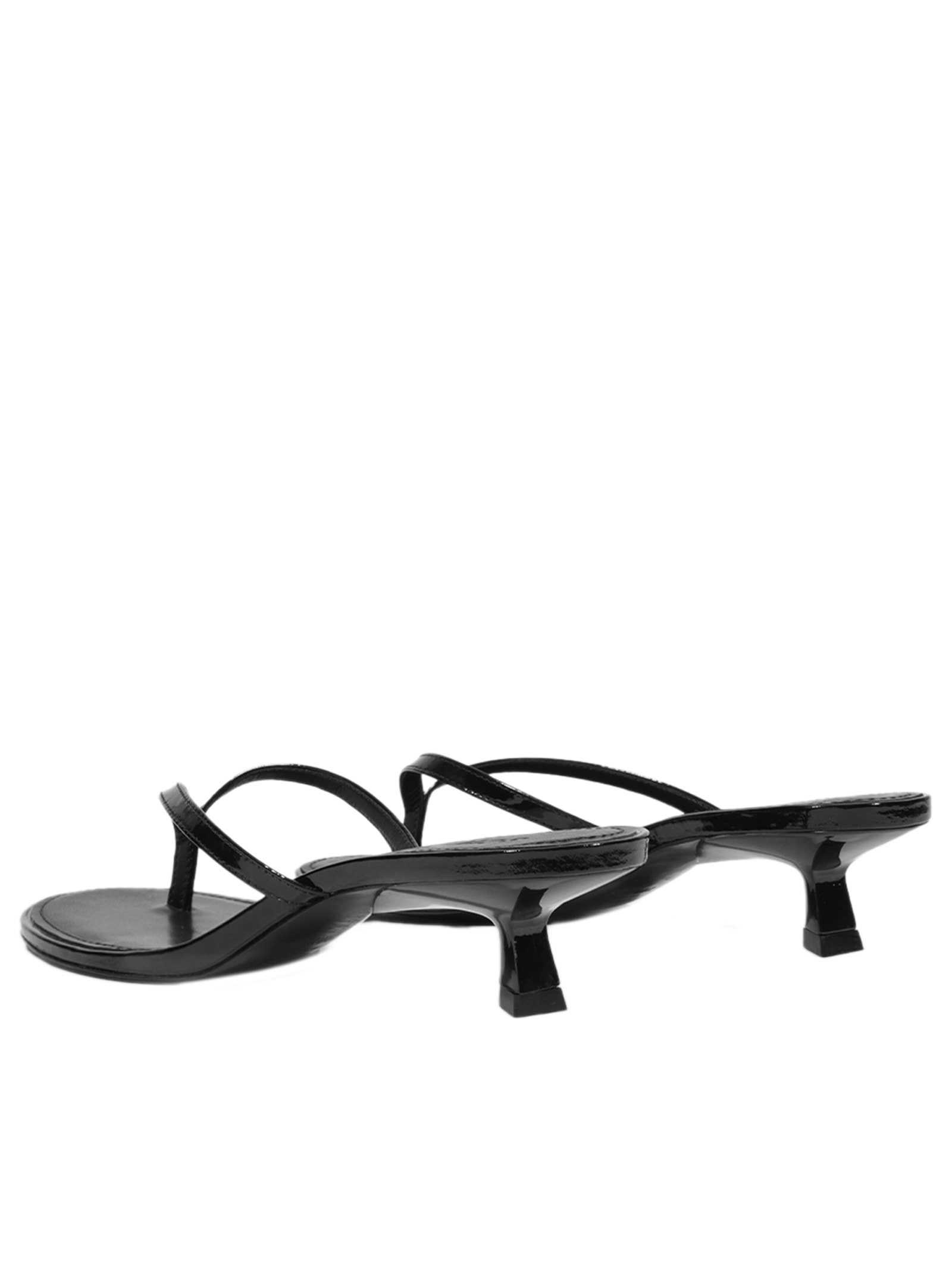 Sandália Feminina Bico Redondo Couro Preto Schutz