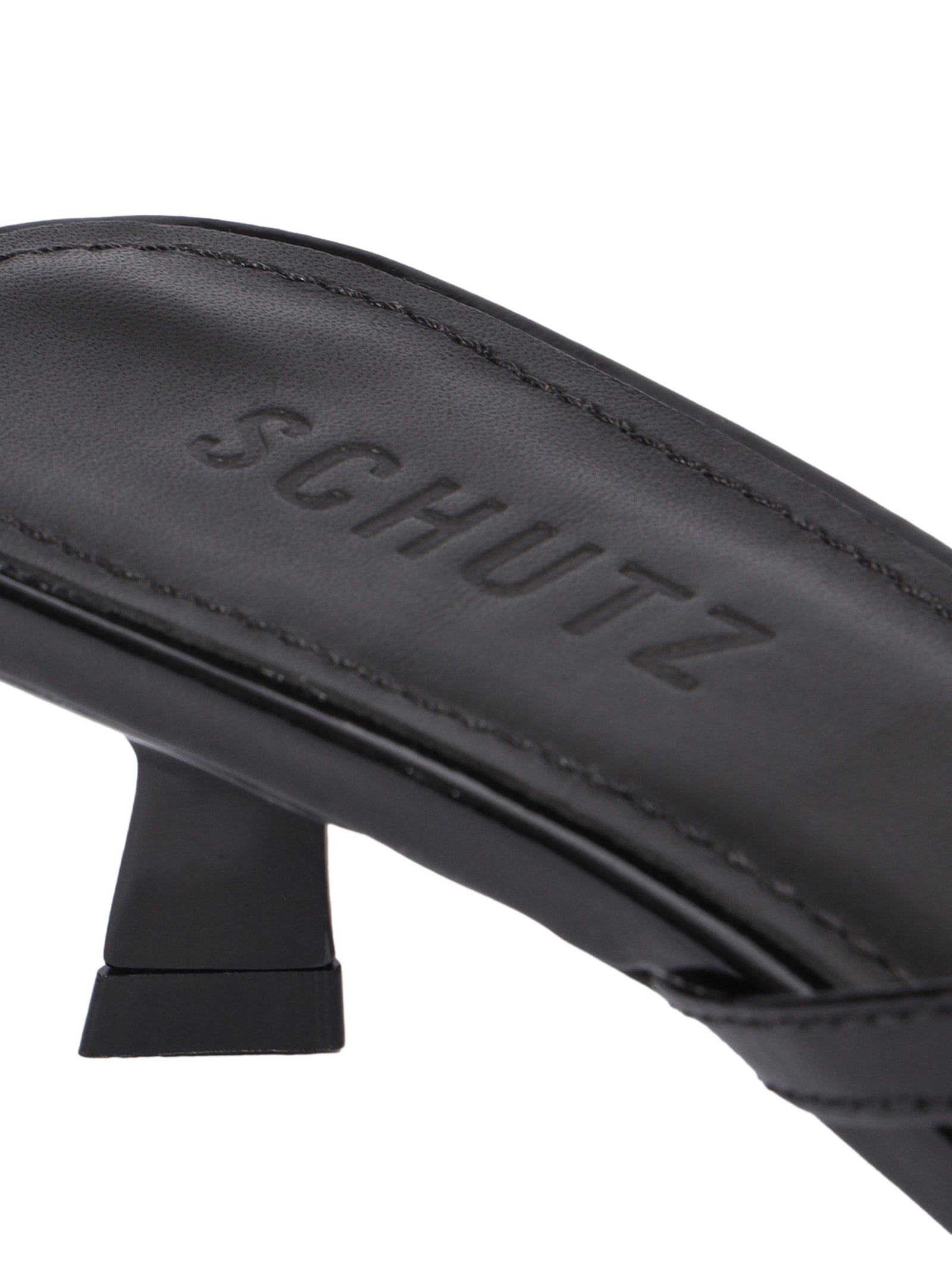 Sandália Feminina Bico Redondo Couro Preto Schutz