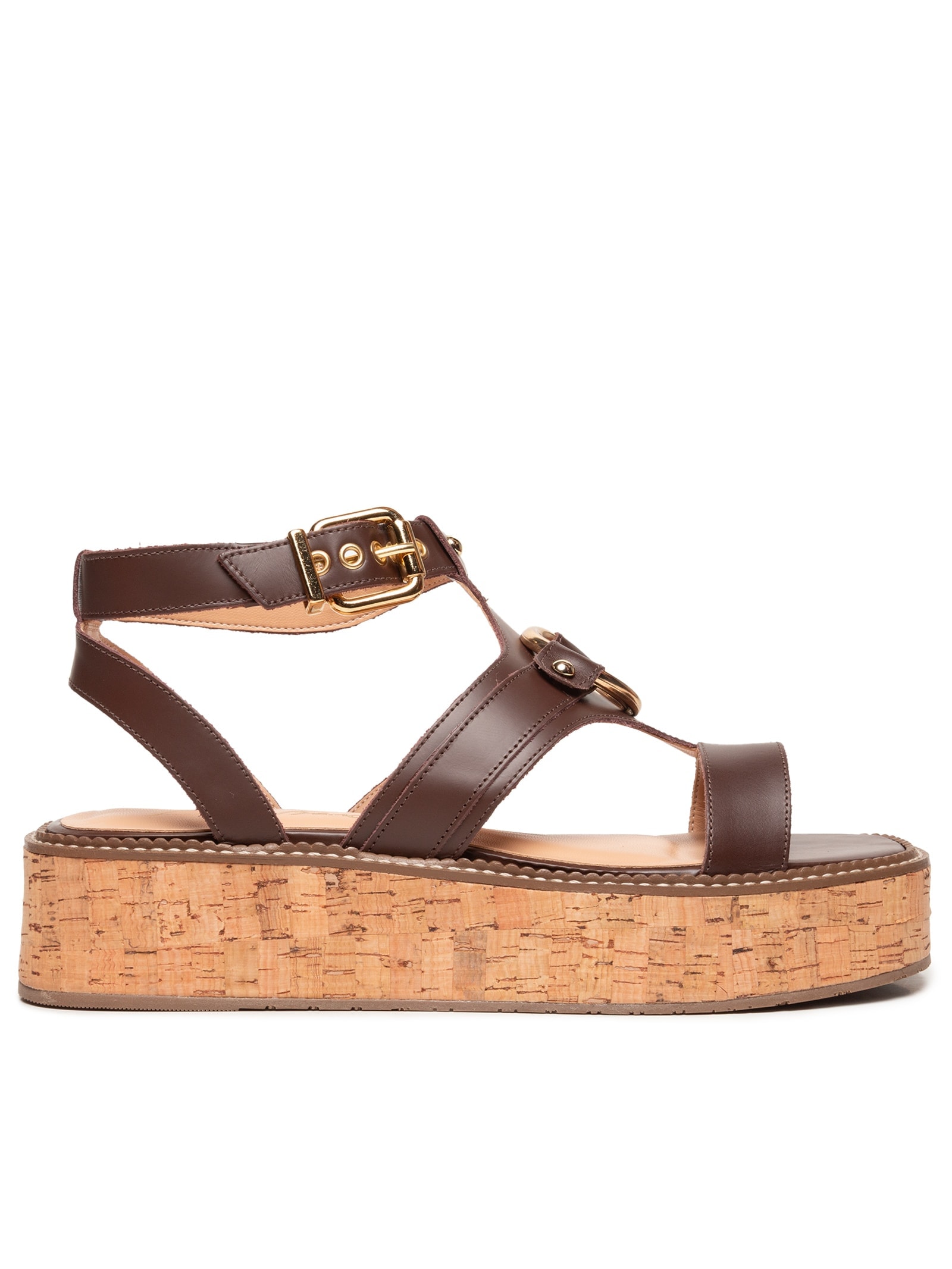 Sandália Feminina Box Leather Marrom Luiza Barcelos