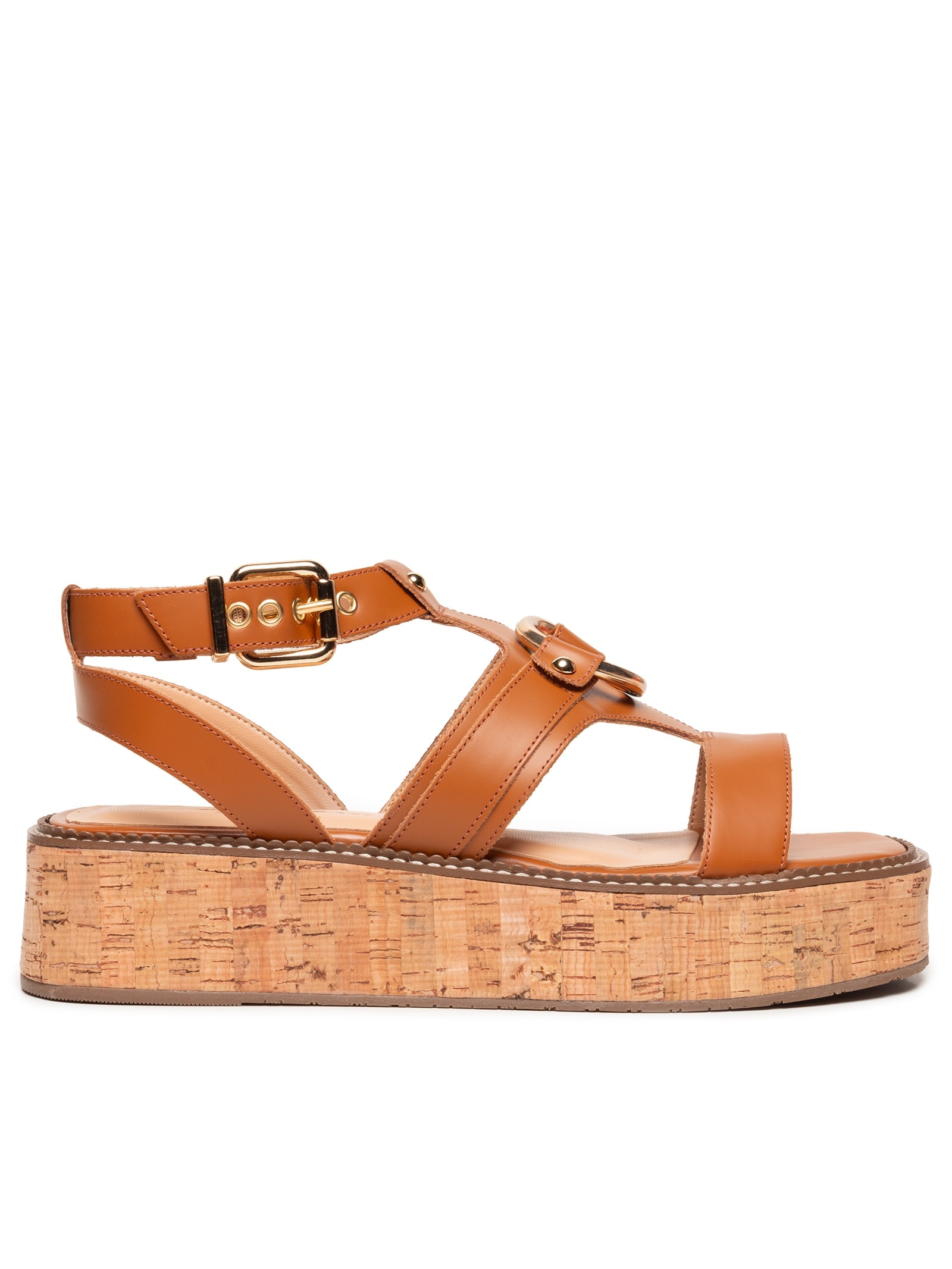 Sandália Feminina Box Leather Marrom Luiza Barcelos