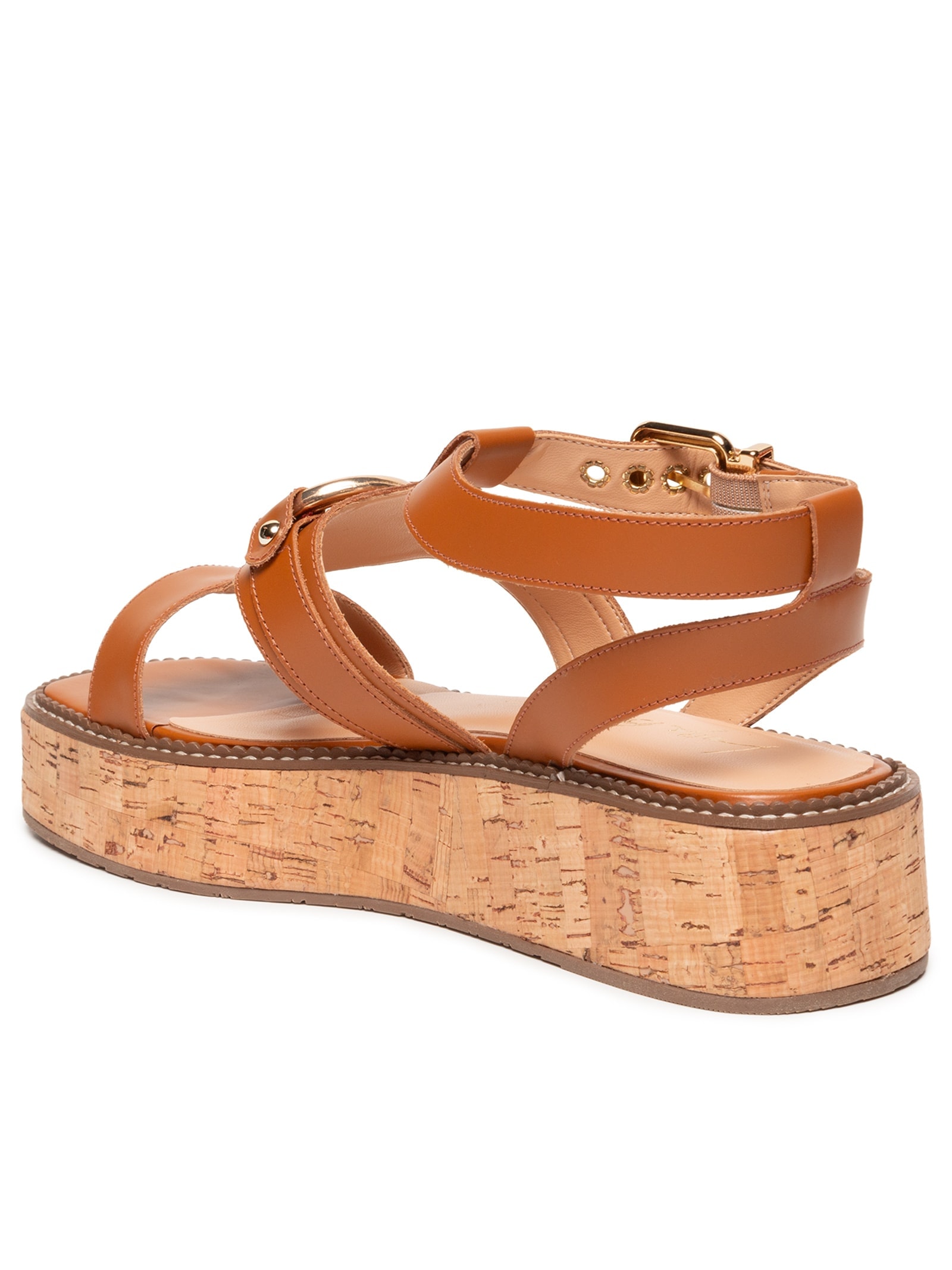 Sandália Feminina Box Leather Marrom Luiza Barcelos