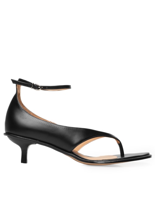 Sandália Feminina Box Leather – Preto