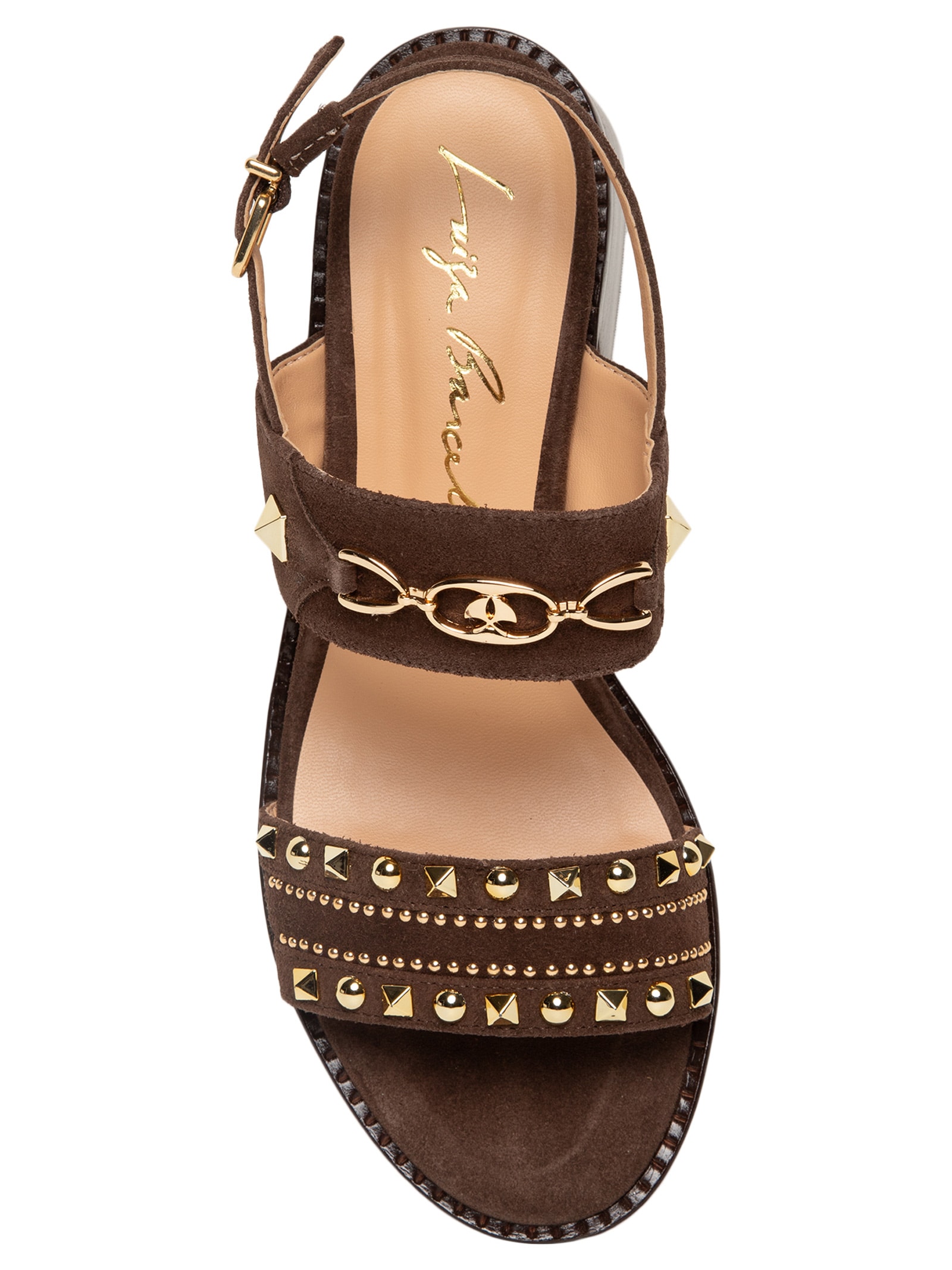 Sandália Feminina Camurção Marrom Luiza Barcelos