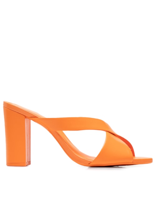 Sandália Feminina Cetim Open – Laranja