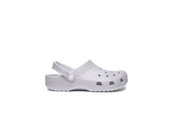 Sandália Feminina Classic Glitter Clog - Branco