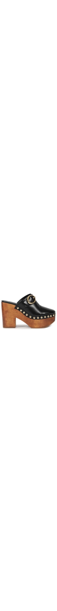 Sandália Feminina Clog Feminino Piper Couro - Preto