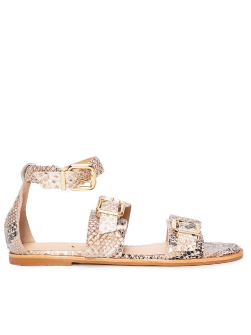 Sandália Feminina Cobra Saara Natural - Animal Print
