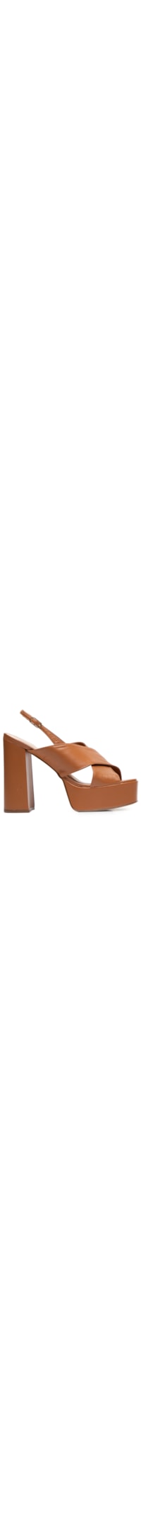 Sandália Feminina Couro Meia Pata Slingback - Marrom