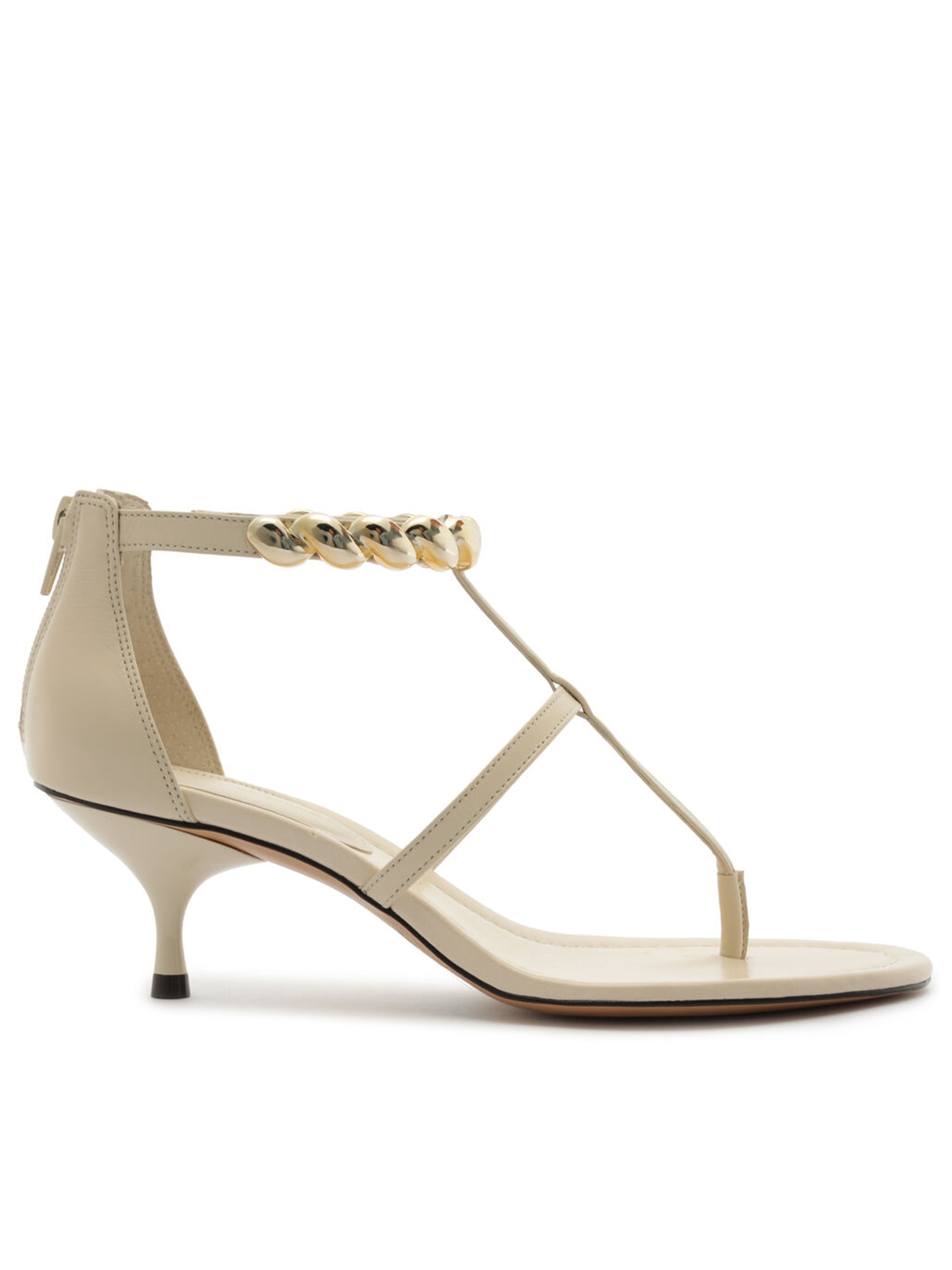 Sandália Feminina Couro Salto Kitten Thong Branco Arezzo + Lenny Niemeyer