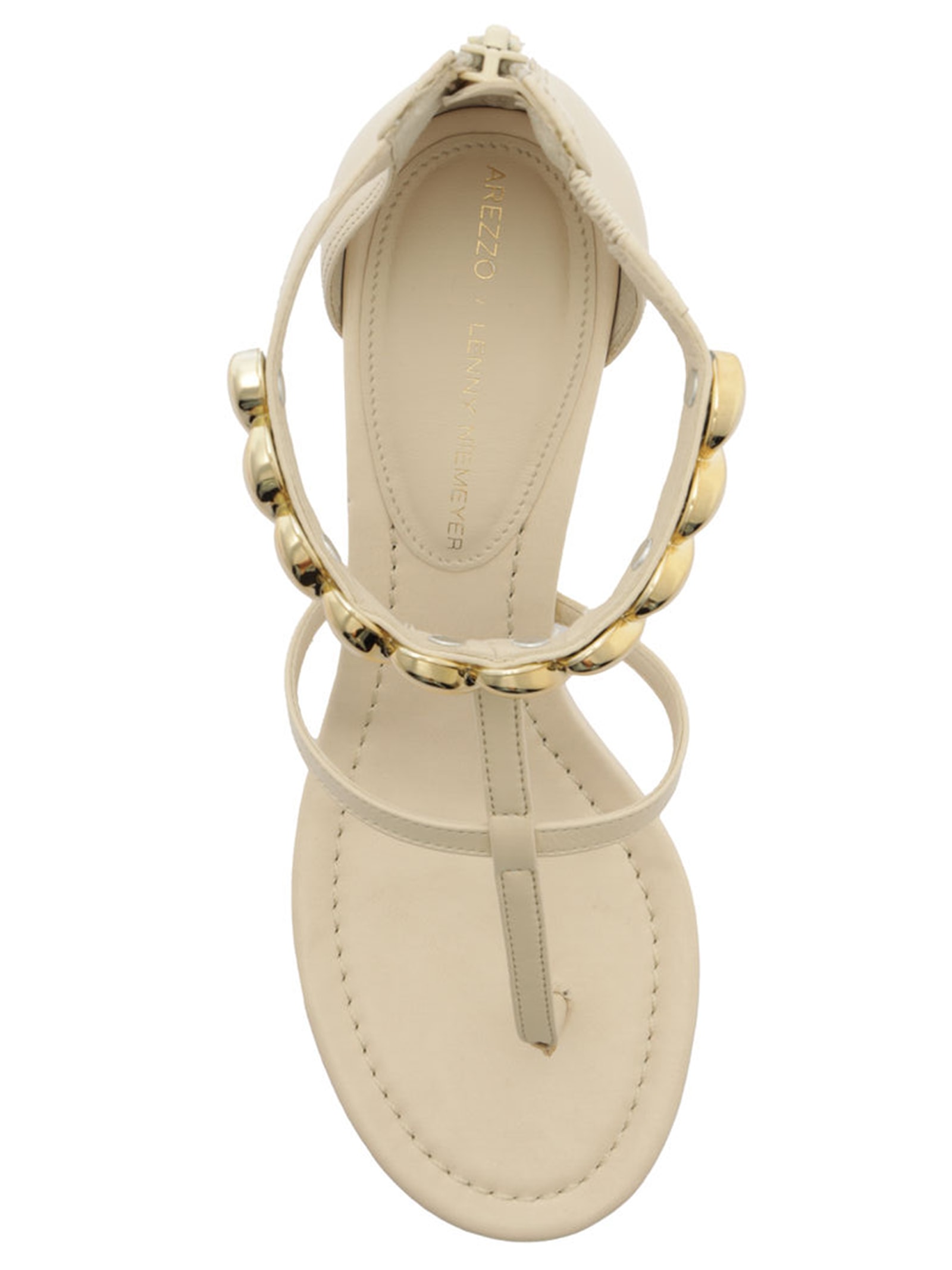 Sandália Feminina Couro Salto Kitten Thong Branco Arezzo + Lenny Niemeyer