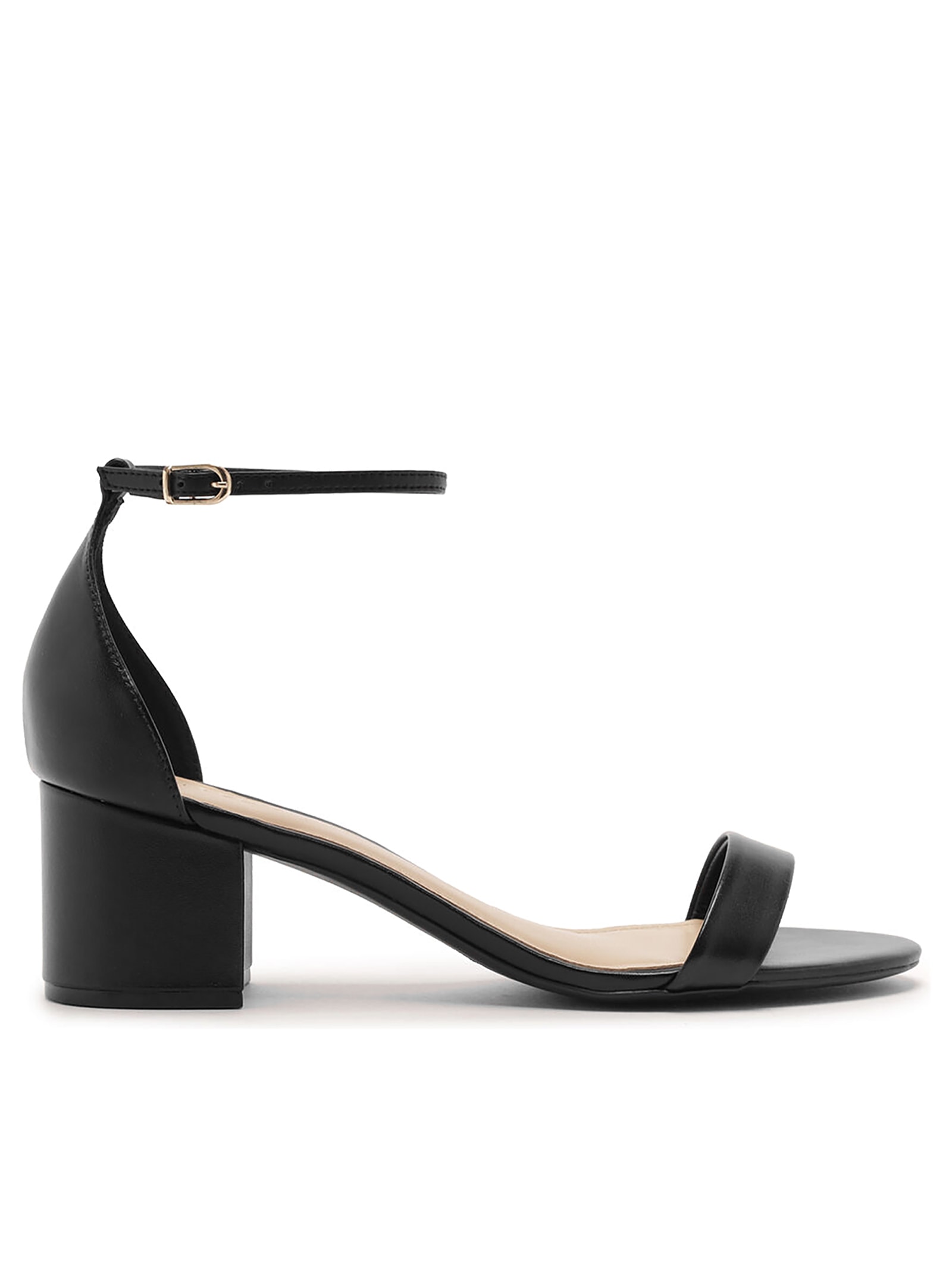 Sandália Feminina Couro Salto Médio Bloco Isabelli Preto Arezzo