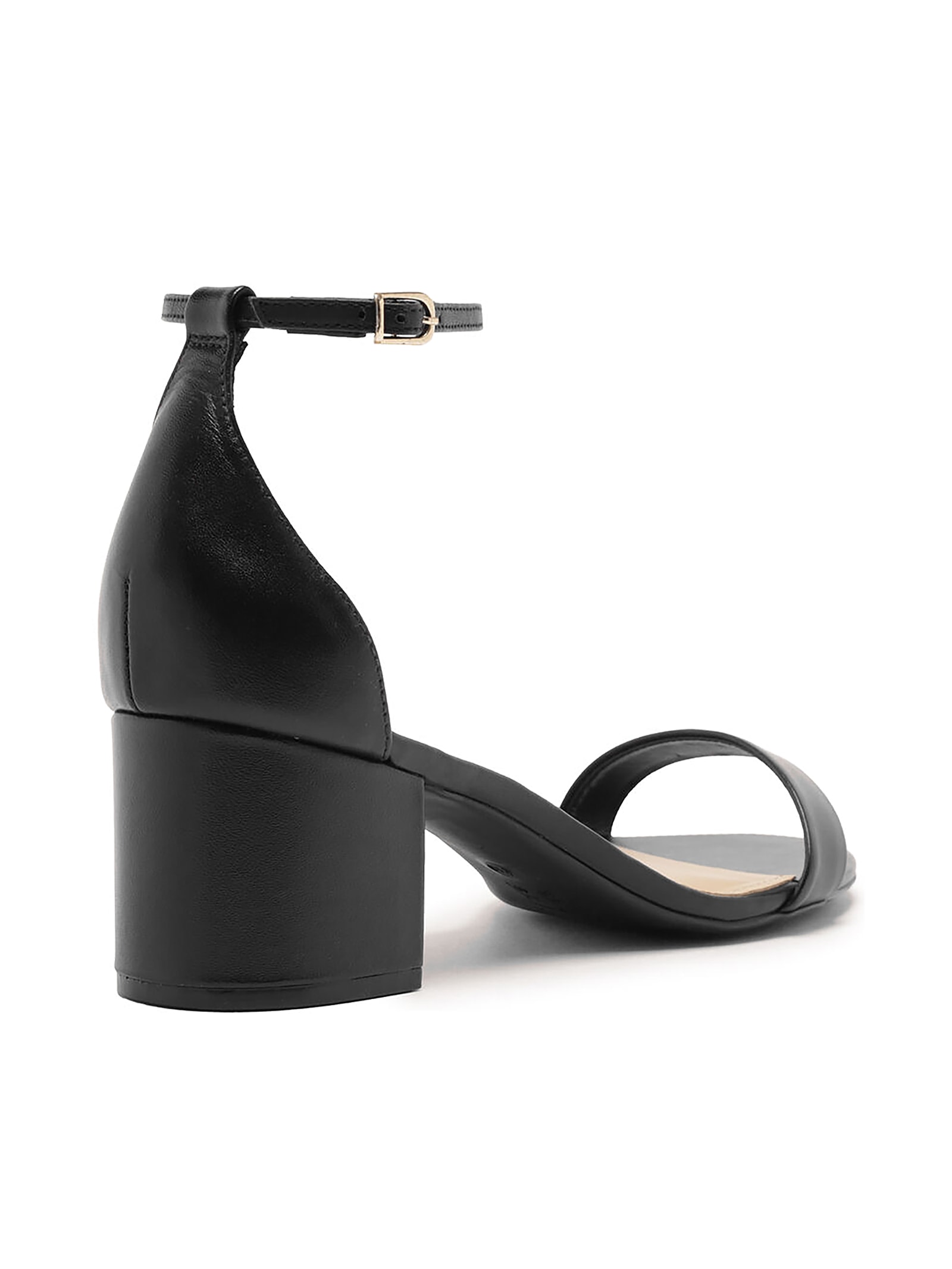 Sandália Feminina Couro Salto Médio Bloco Isabelli Preto Arezzo