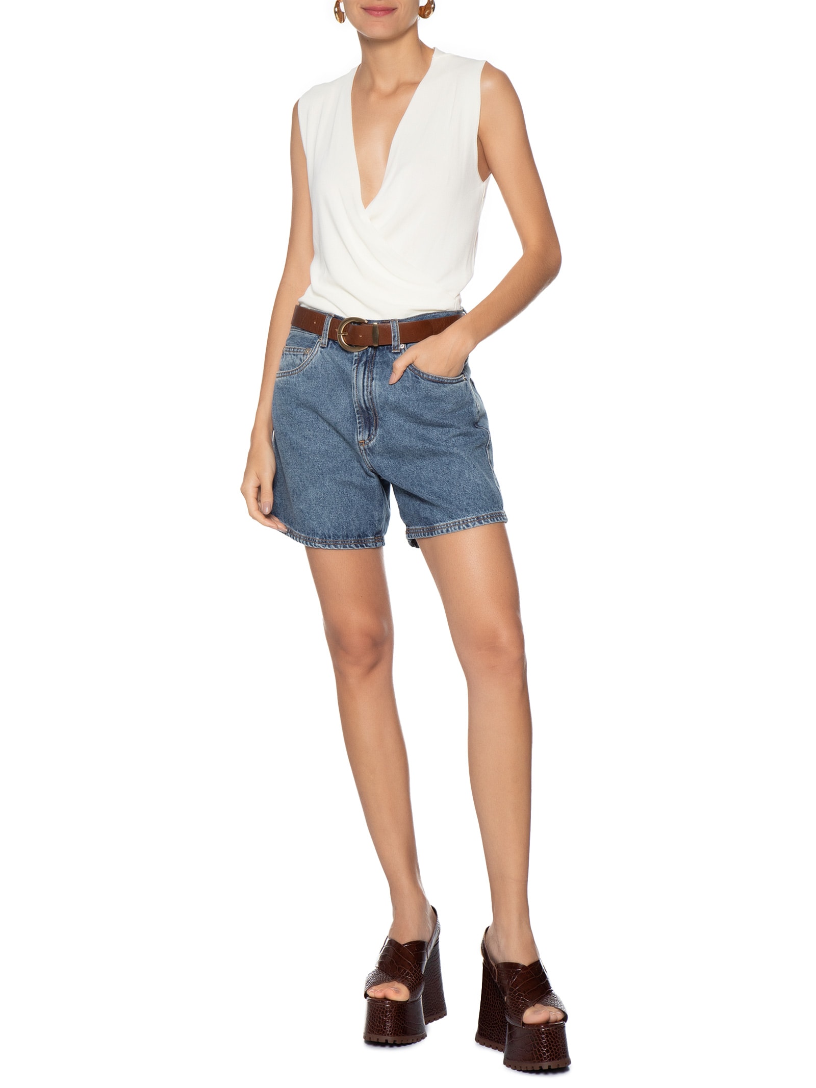 Sandália Feminina Croco Dacar Marrom Luiza Barcelos