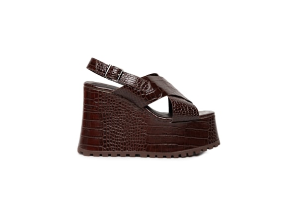 Sandália Feminina Croco Dacar - Marrom