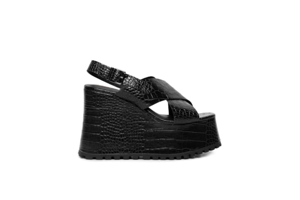Sandália Feminina Croco Dacar - Preto