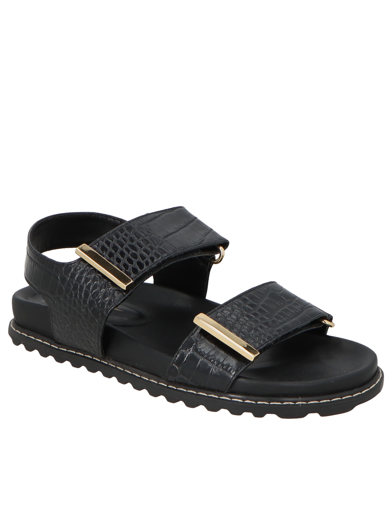 Sandália Feminina Croco Dacar Preto Luiza Barcelos