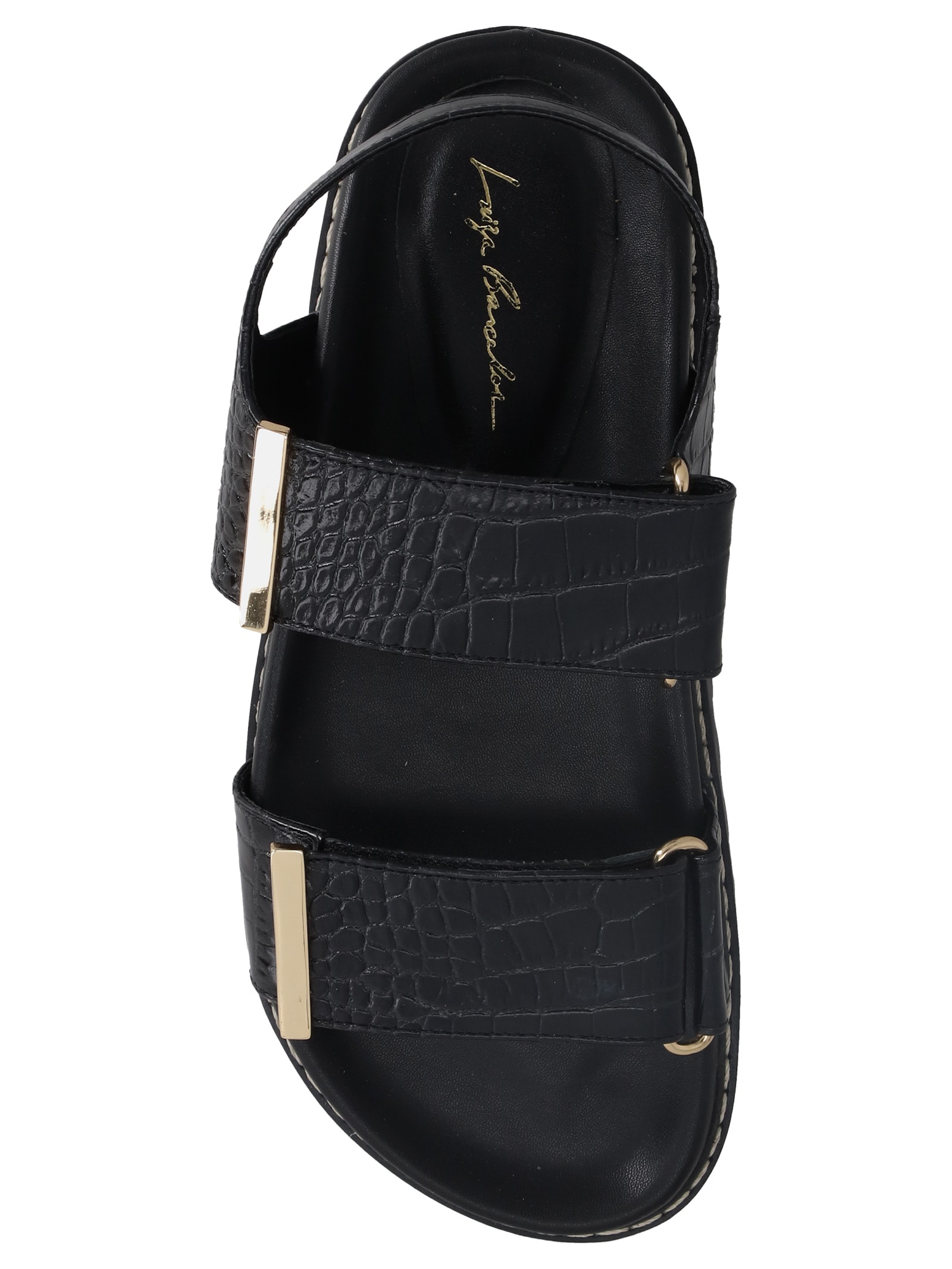 Sandália Feminina Croco Dacar Preto Luiza Barcelos