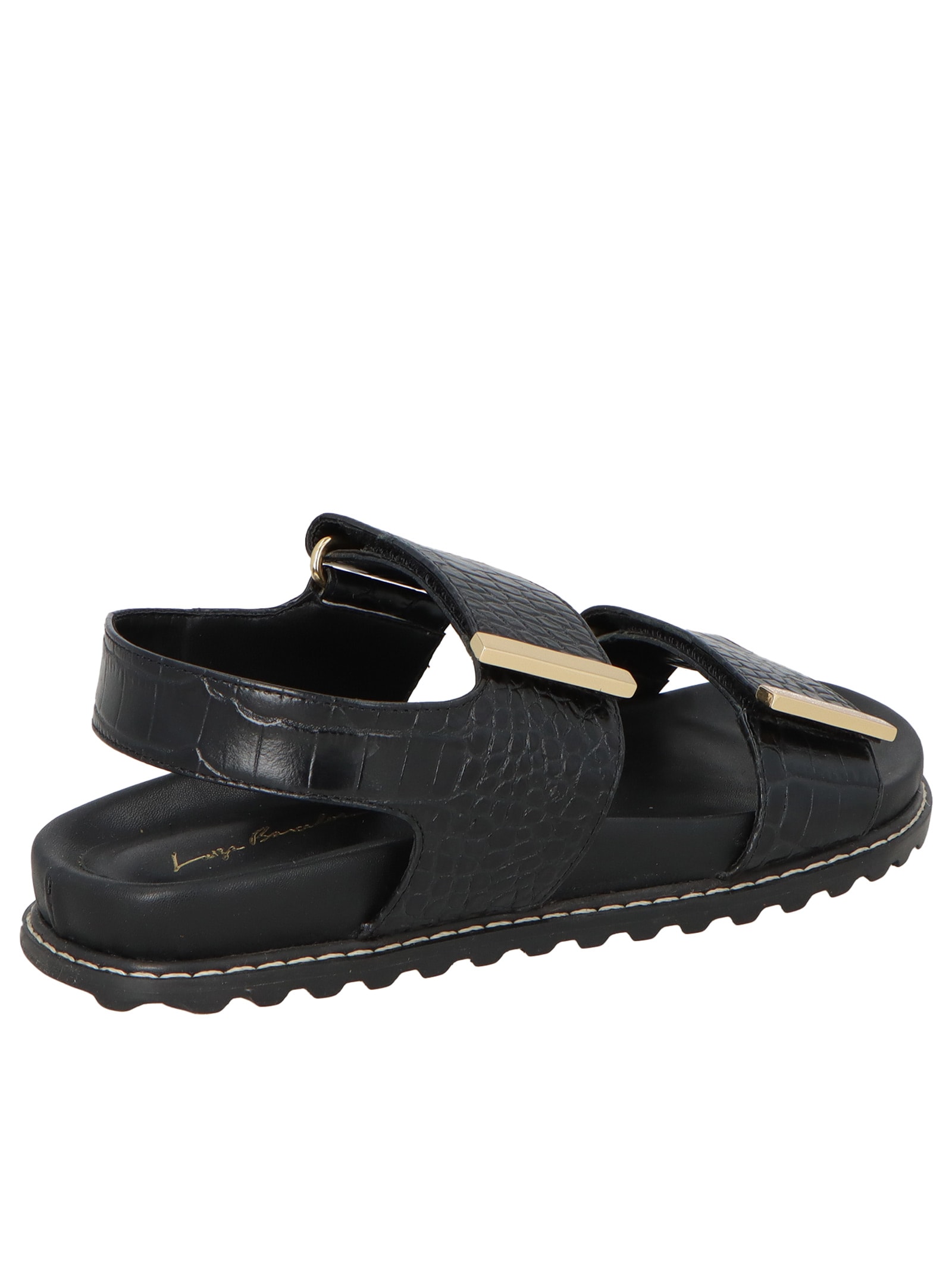 Sandália Feminina Croco Dacar Preto Luiza Barcelos