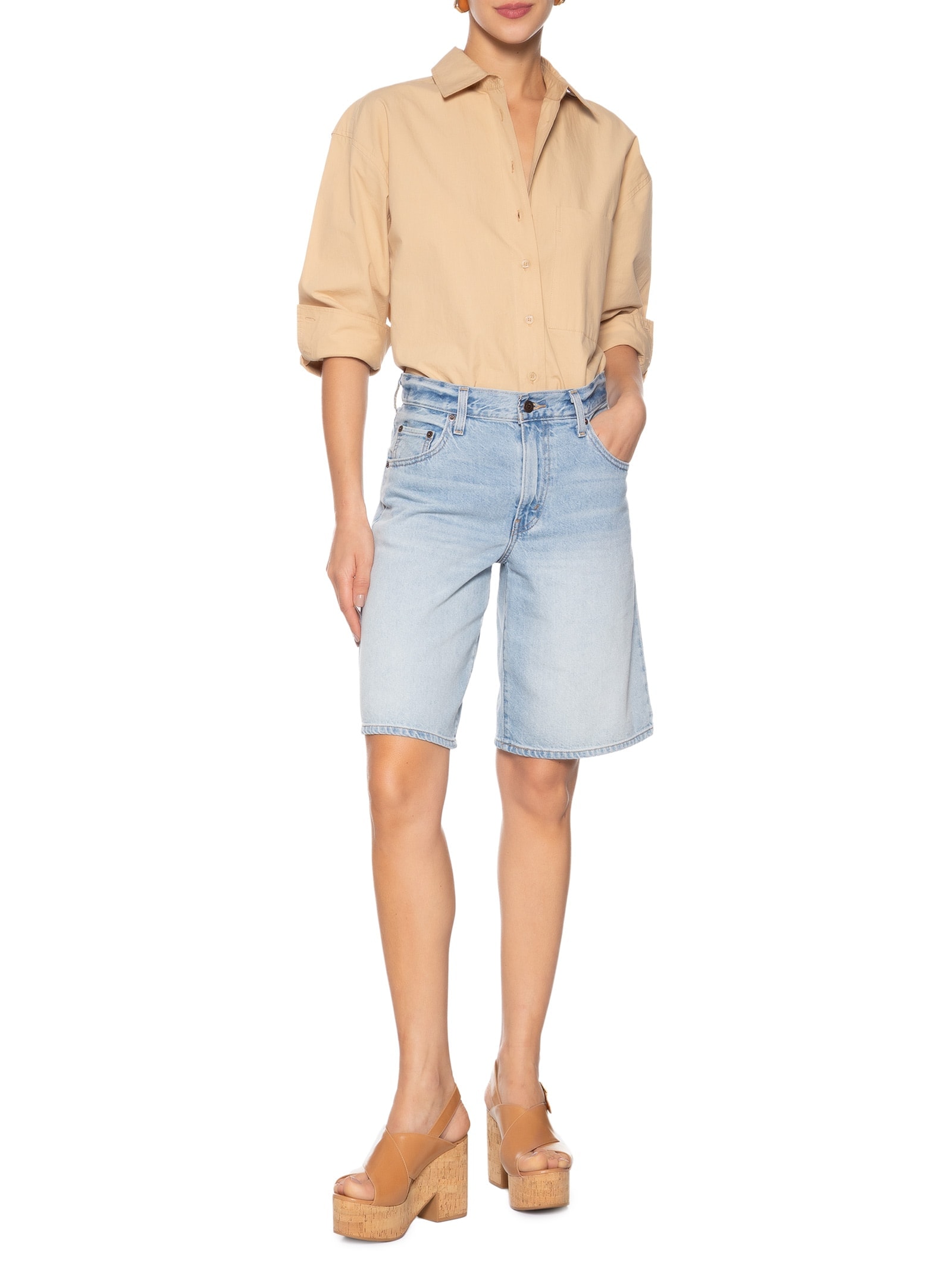 Sandália Feminina De Couro Bege Basiq