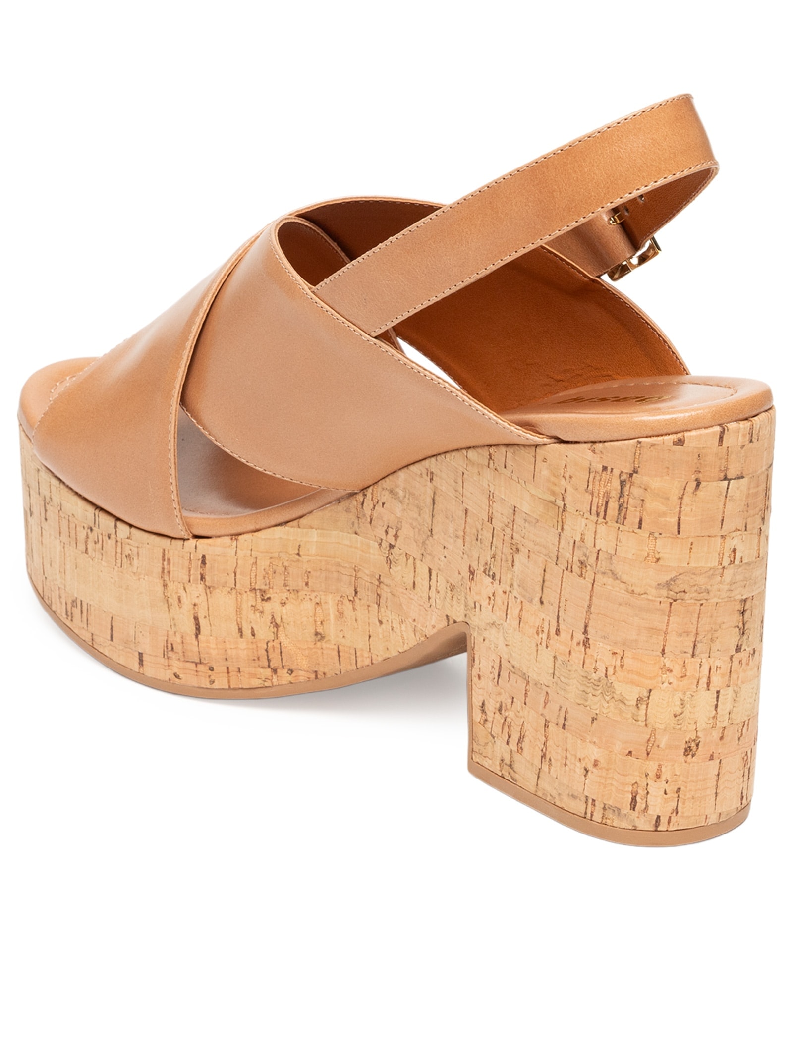 Sandália Feminina De Couro Bege Basiq