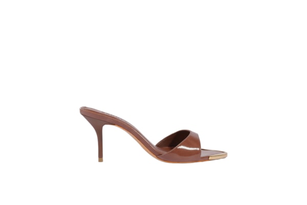 Sandália Feminina Elodie Chrome Couro - Marrom