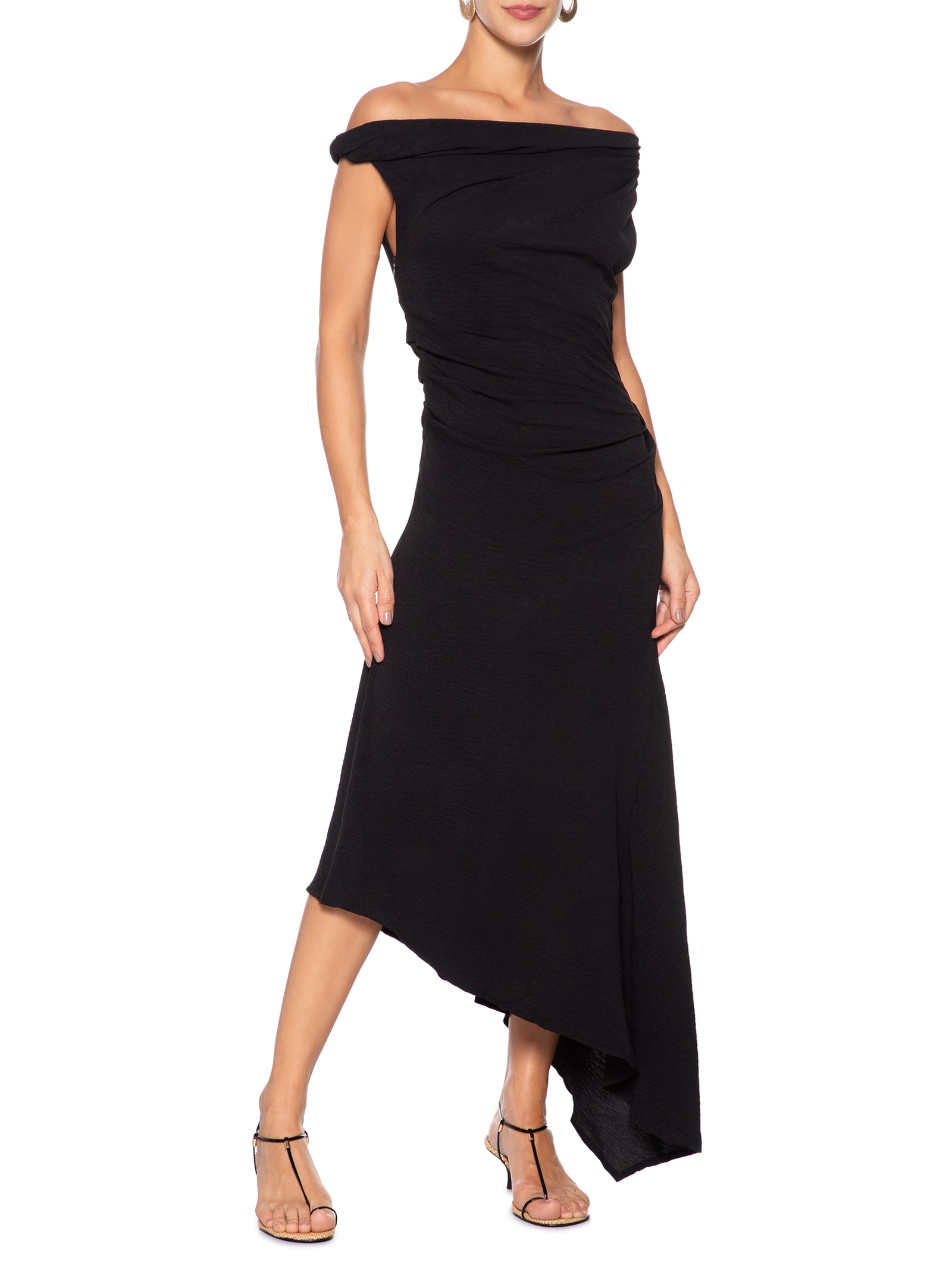 Sandália Feminina Elsha Couro Preto Schutz