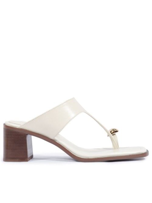 Sandália Feminina Elysa Mule Couro – Branco